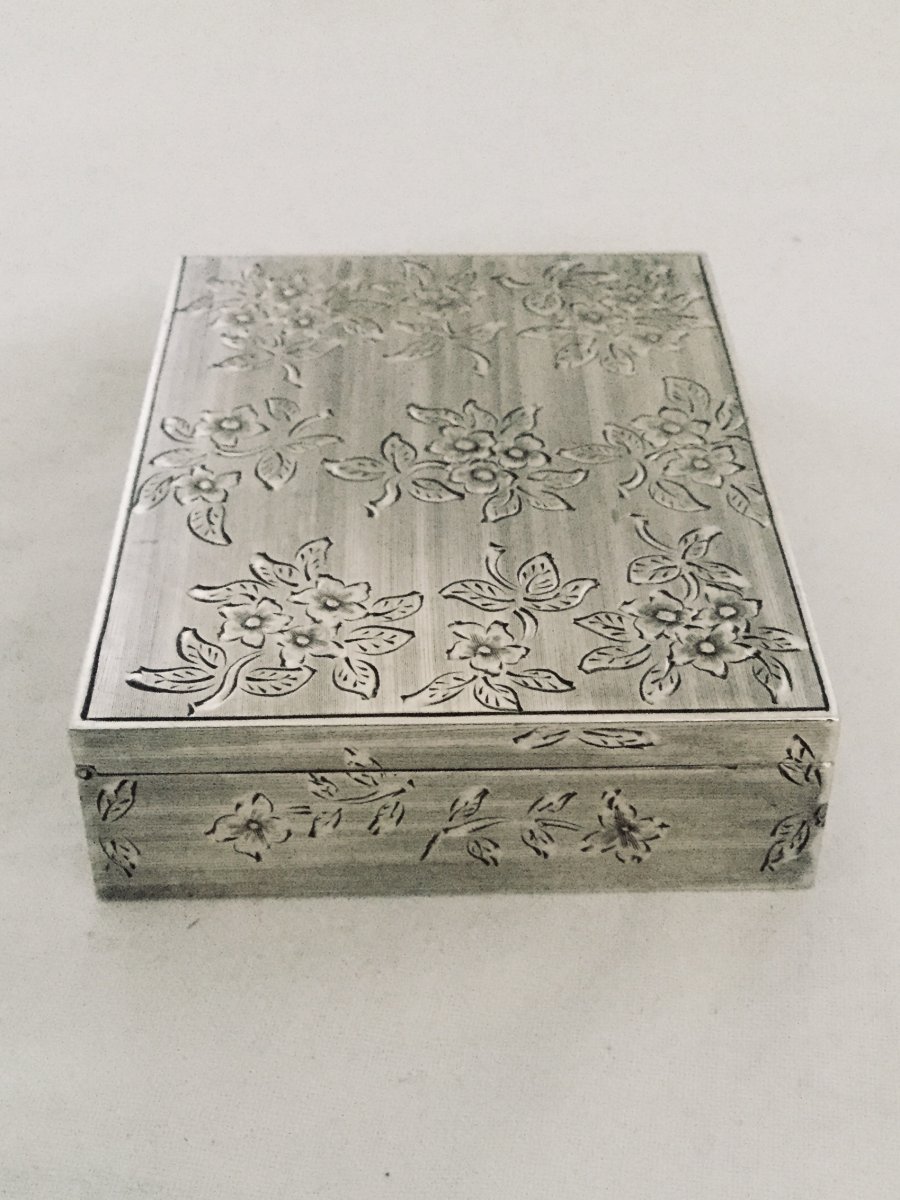 Silver Powder Box With Lipstick Case-photo-2