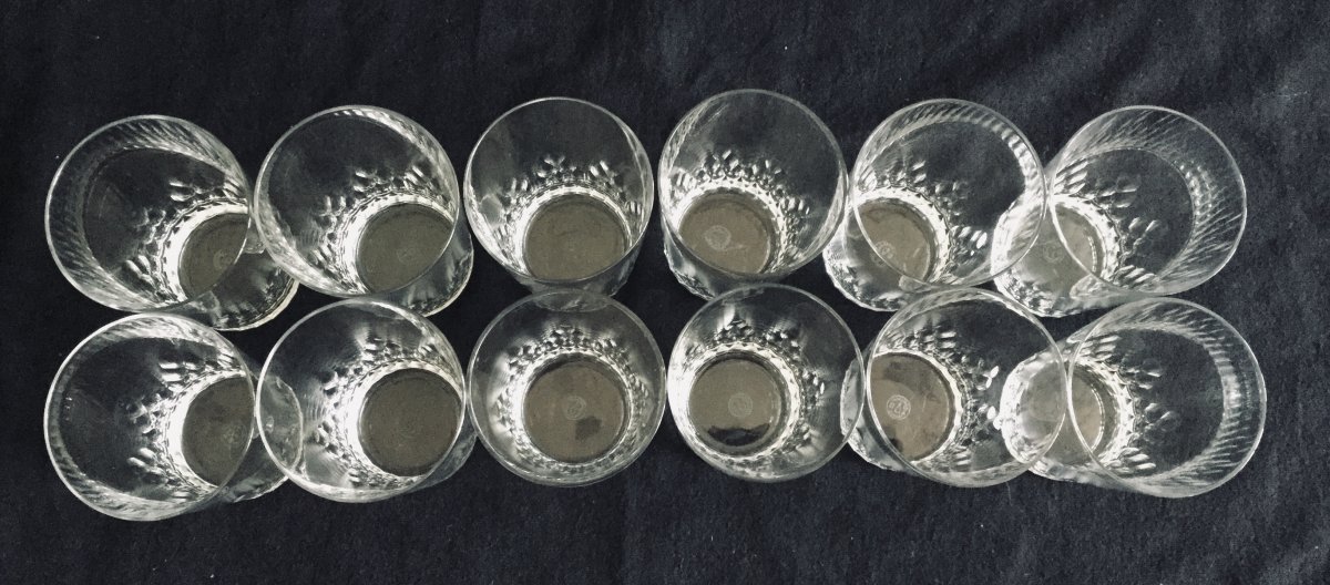 12 Baccarat Crystal Whiskey Glasses Champigny Model-photo-4