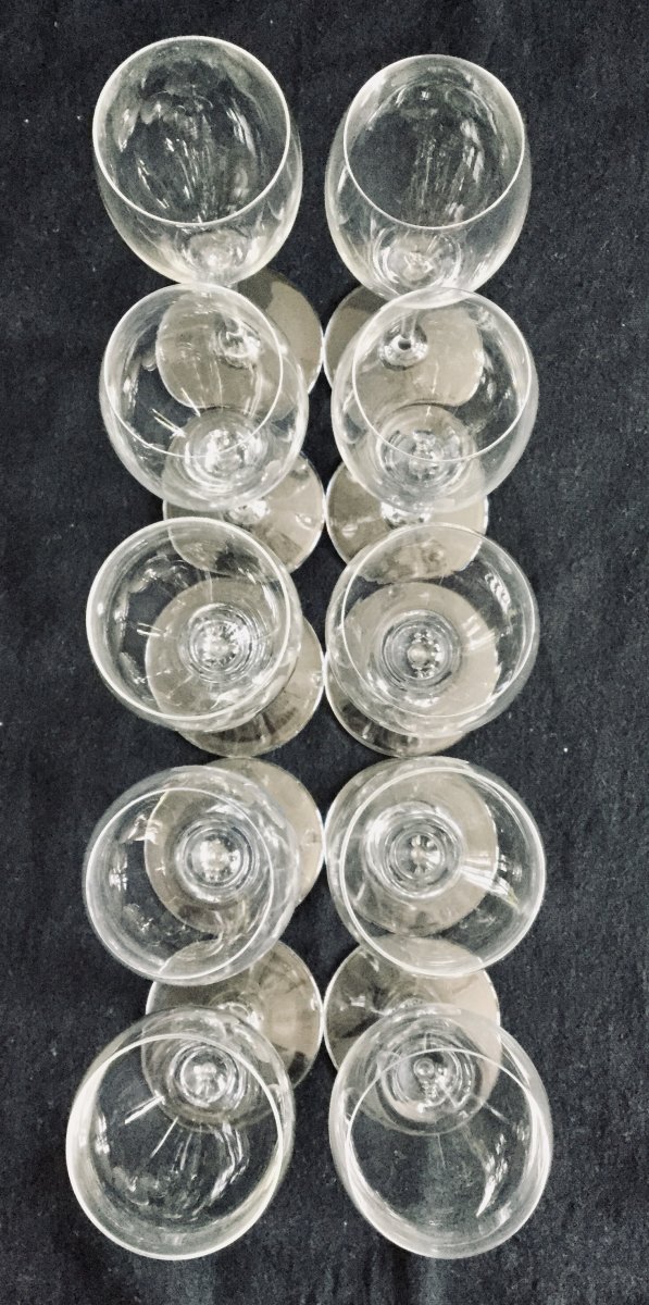 10 White Wine Glasses In Baccarat Crystal Model Saint Rémy-photo-3