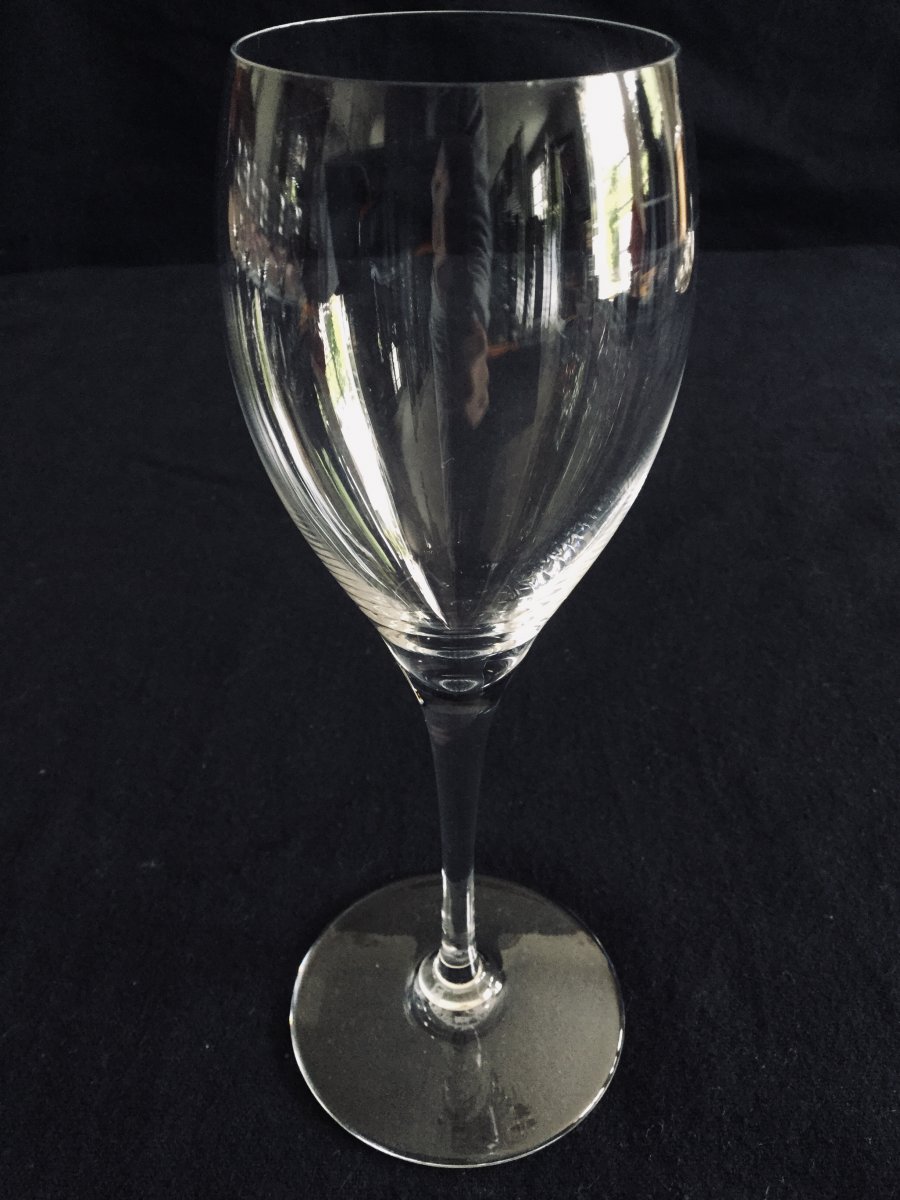 10 White Wine Glasses In Baccarat Crystal Model Saint Rémy-photo-2