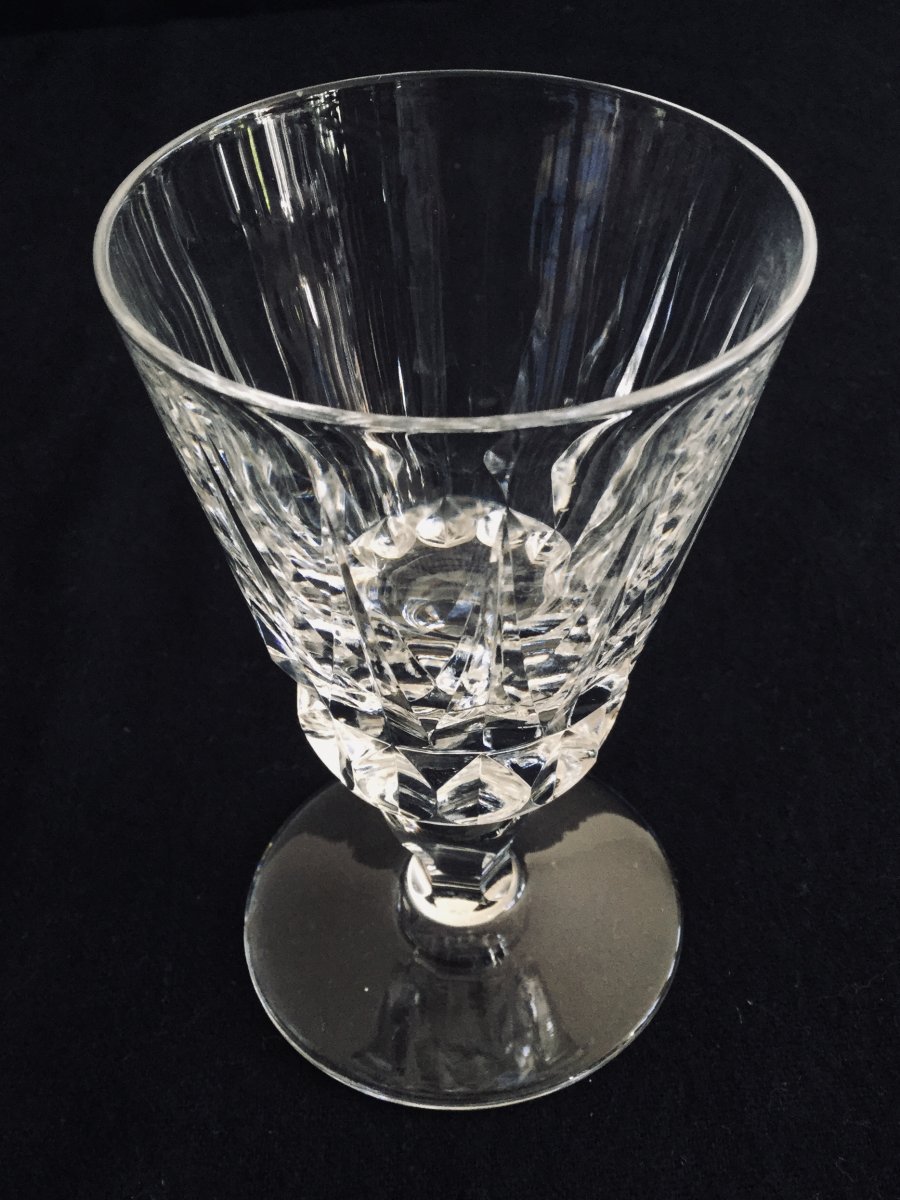 12 White Wine Glasses In Crystal From Saint-louis Guernesey Model-photo-1