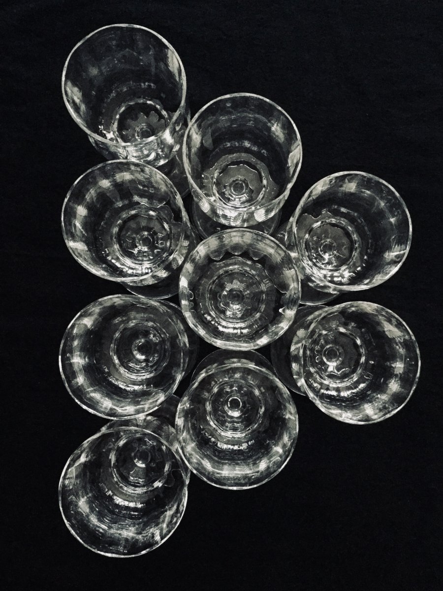 8 Baccarat Crystal White Wine Glasses Capri Model-photo-3