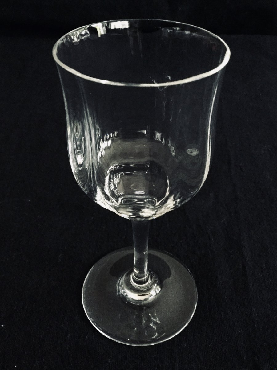 8 Baccarat Crystal White Wine Glasses Capri Model-photo-4