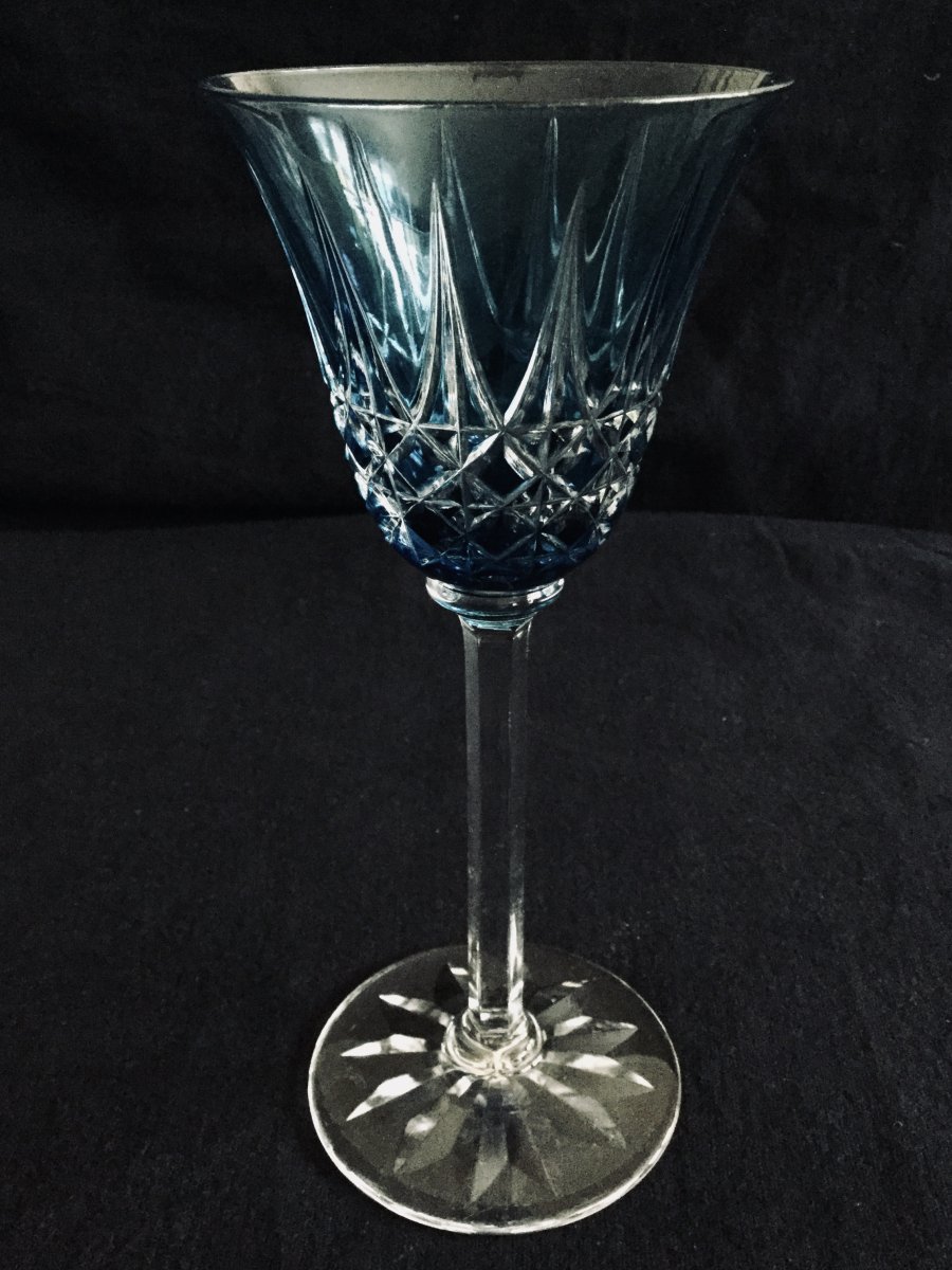 Pair Of Roemer Rhine Wine Glasses In Crystal From Saint-louis Tarn Model-photo-2