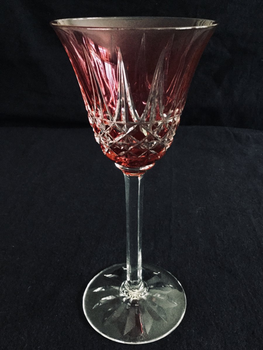 Pair Of Roemer Rhine Wine Glasses In Crystal From Saint-louis Tarn Model-photo-3