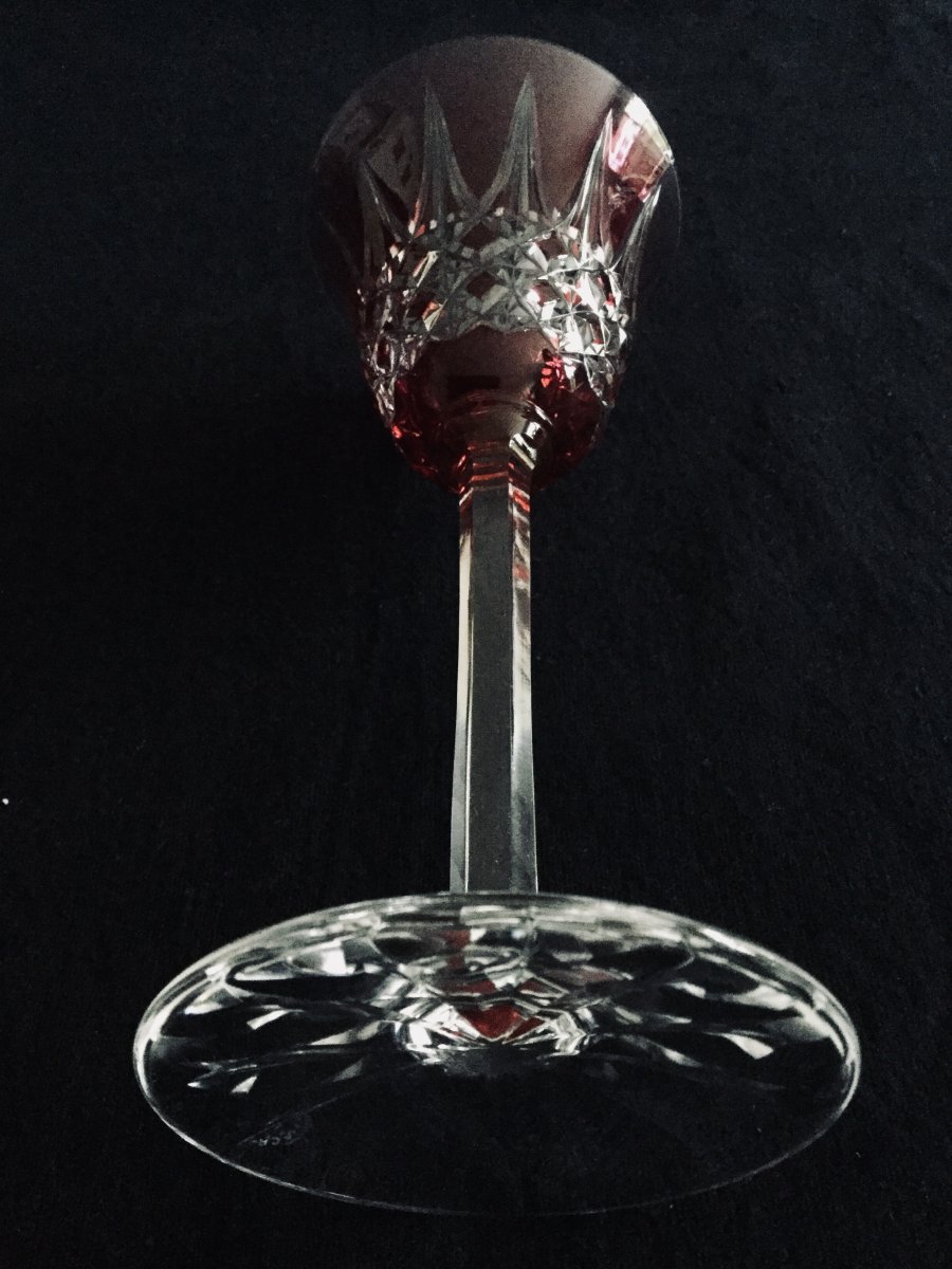 Pair Of Roemer Rhine Wine Glasses In Crystal From Saint-louis Tarn Model-photo-6