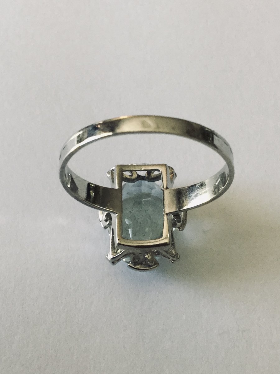 Ring In White Gold And Aquamarine-photo-4