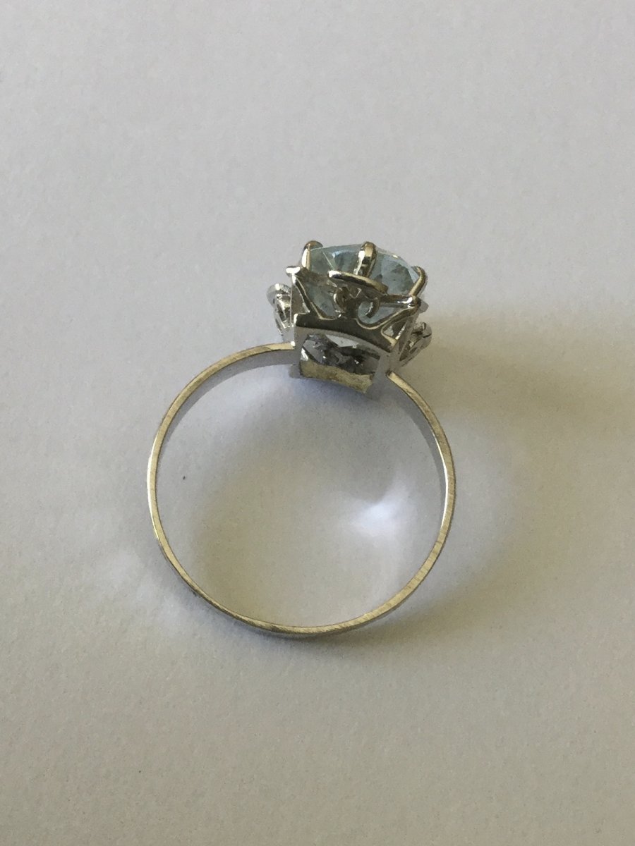 Ring In White Gold And Aquamarine-photo-4