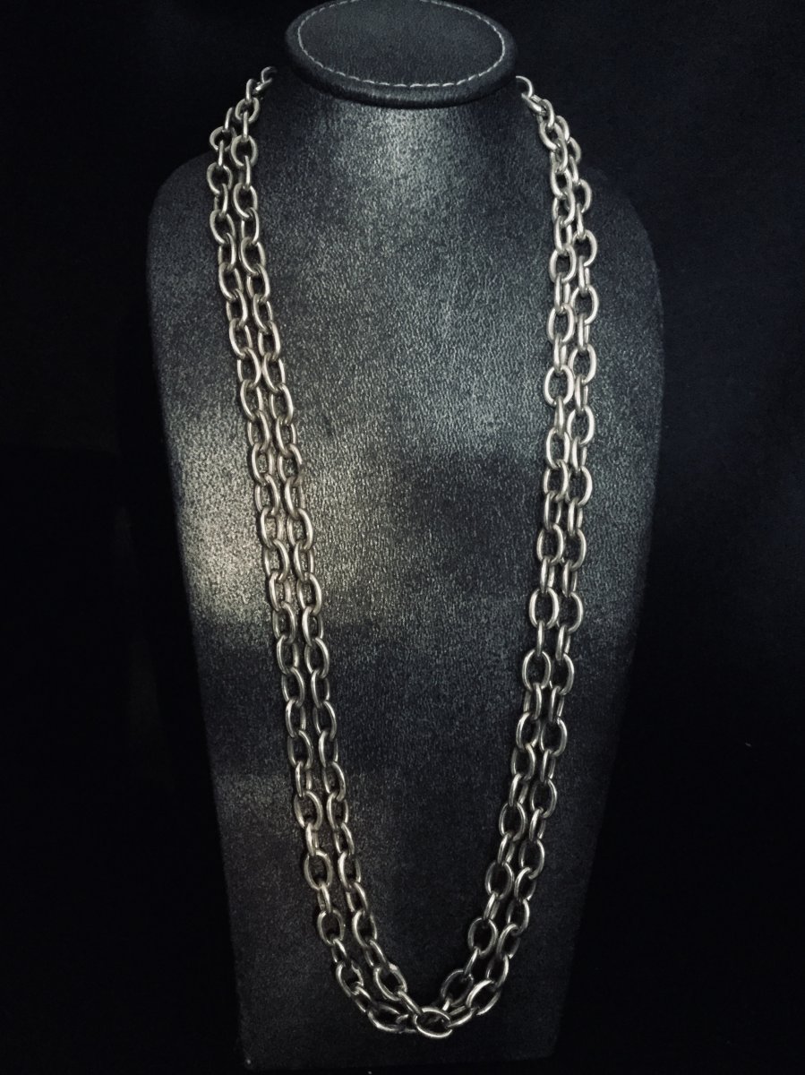 « forçat Type » Silver Chain Necklace-photo-3