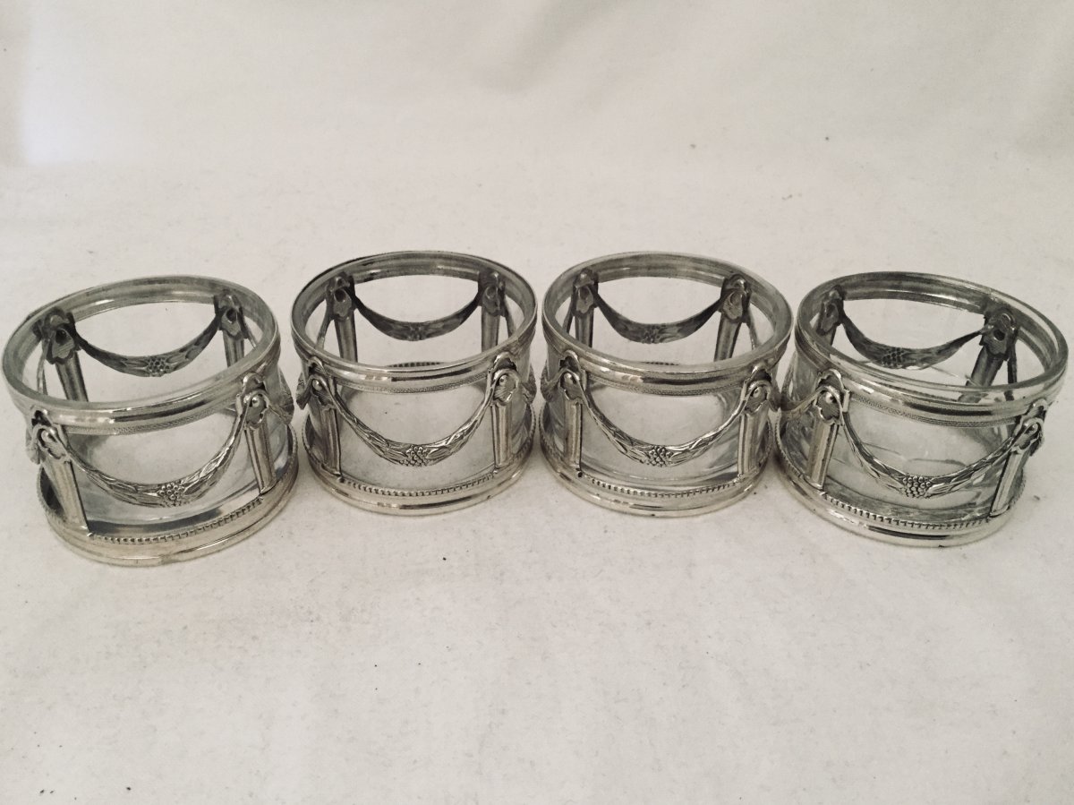 Antoine Lappara - Set Of 4 Salt Crystal And Silver-photo-3