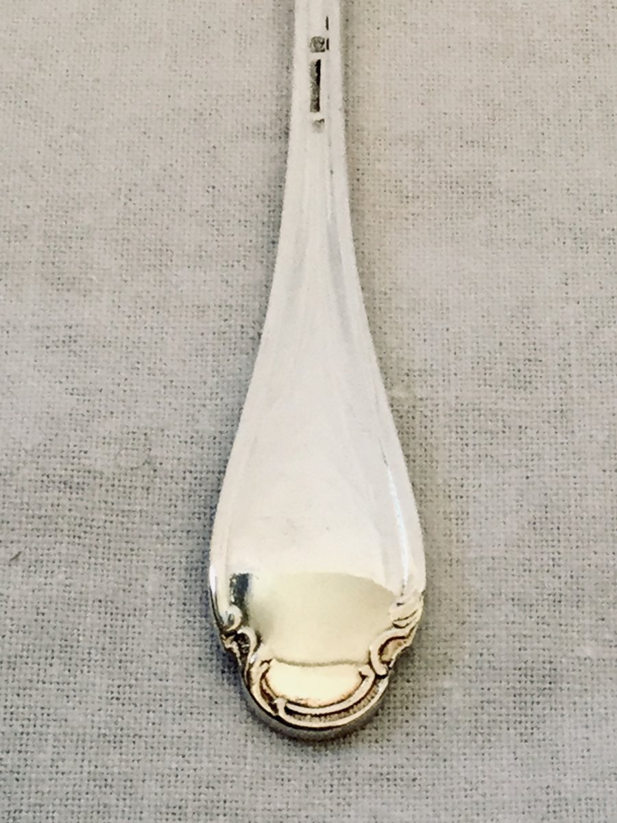 12 Christofle Alfenide Pompadour Moka Spoons-photo-6