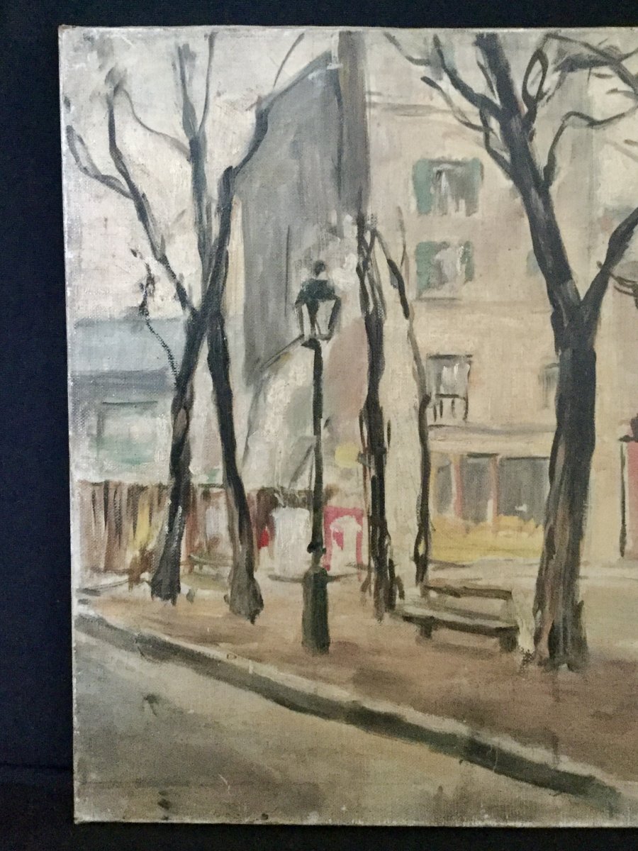 Robert Rodrigue - Huile Sur Toile « Place du Tertre »-photo-1