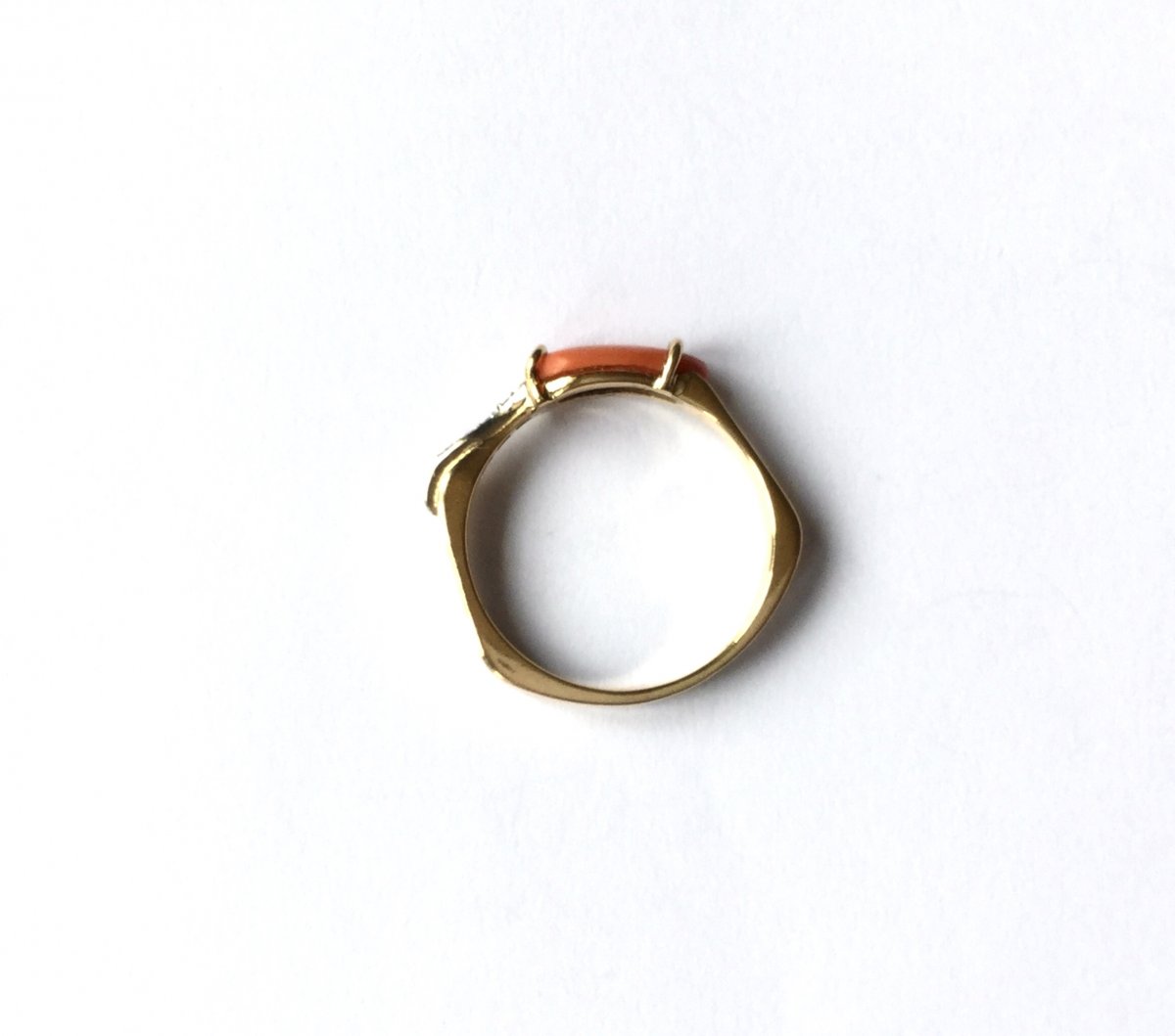 Coral Gold Ring And Diamonds-photo-5