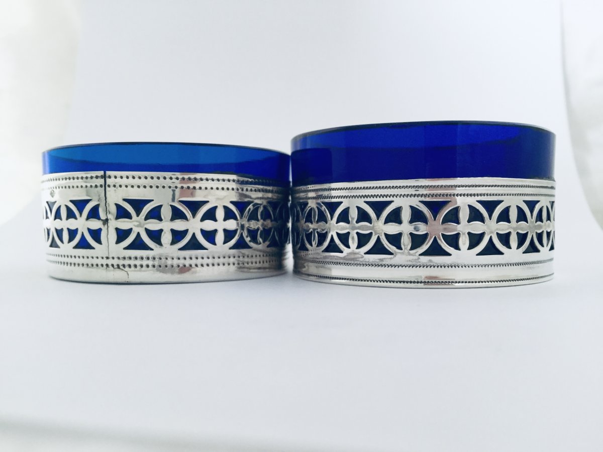 Pair Of Blue And Silver Crystal Salt Shakers-photo-1