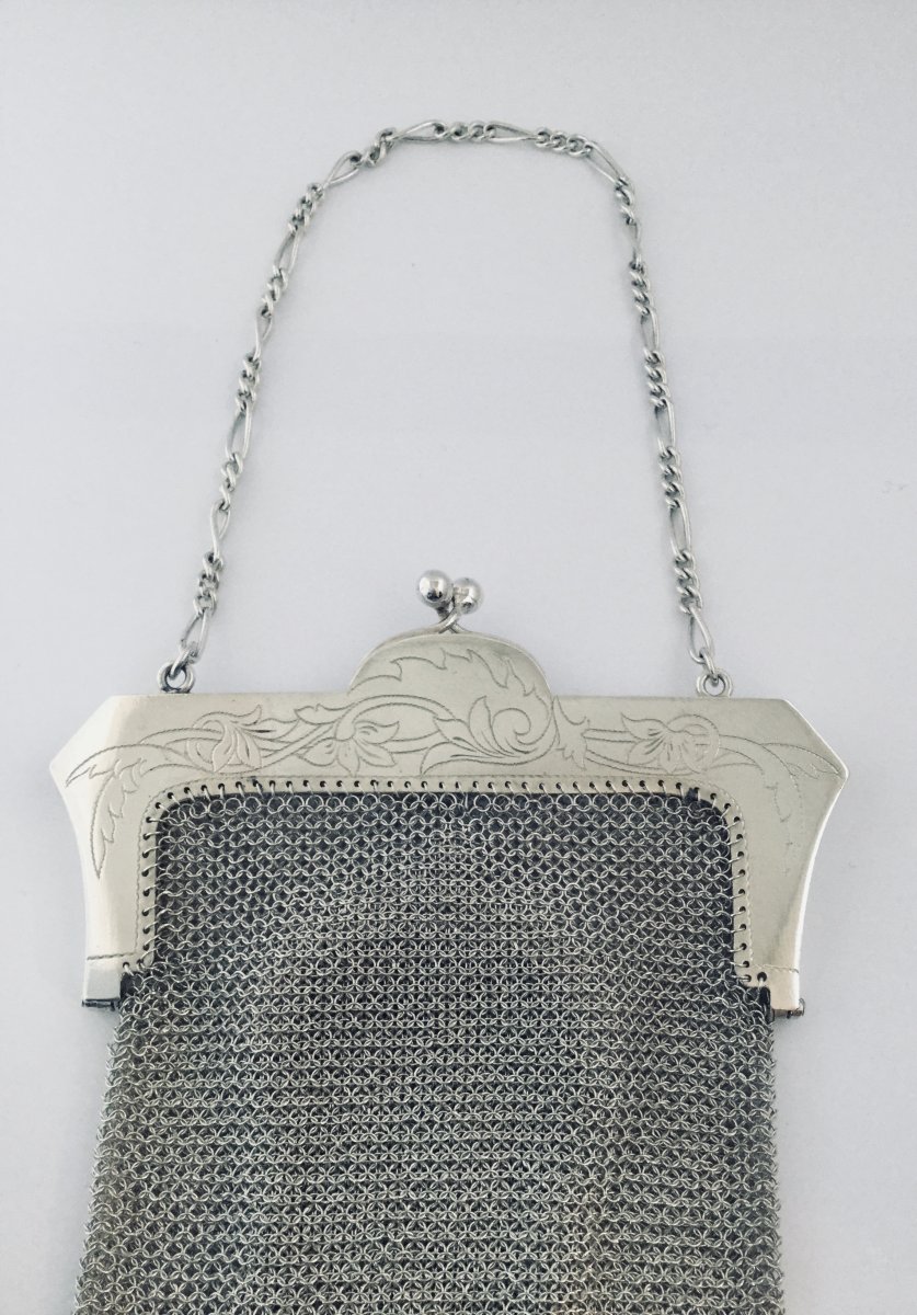 Silver Evening Bag With Its Coin Purse-photo-2