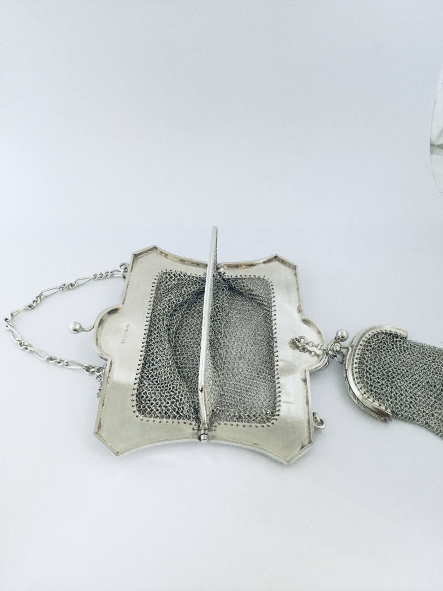 Silver Evening Bag With Its Coin Purse-photo-3