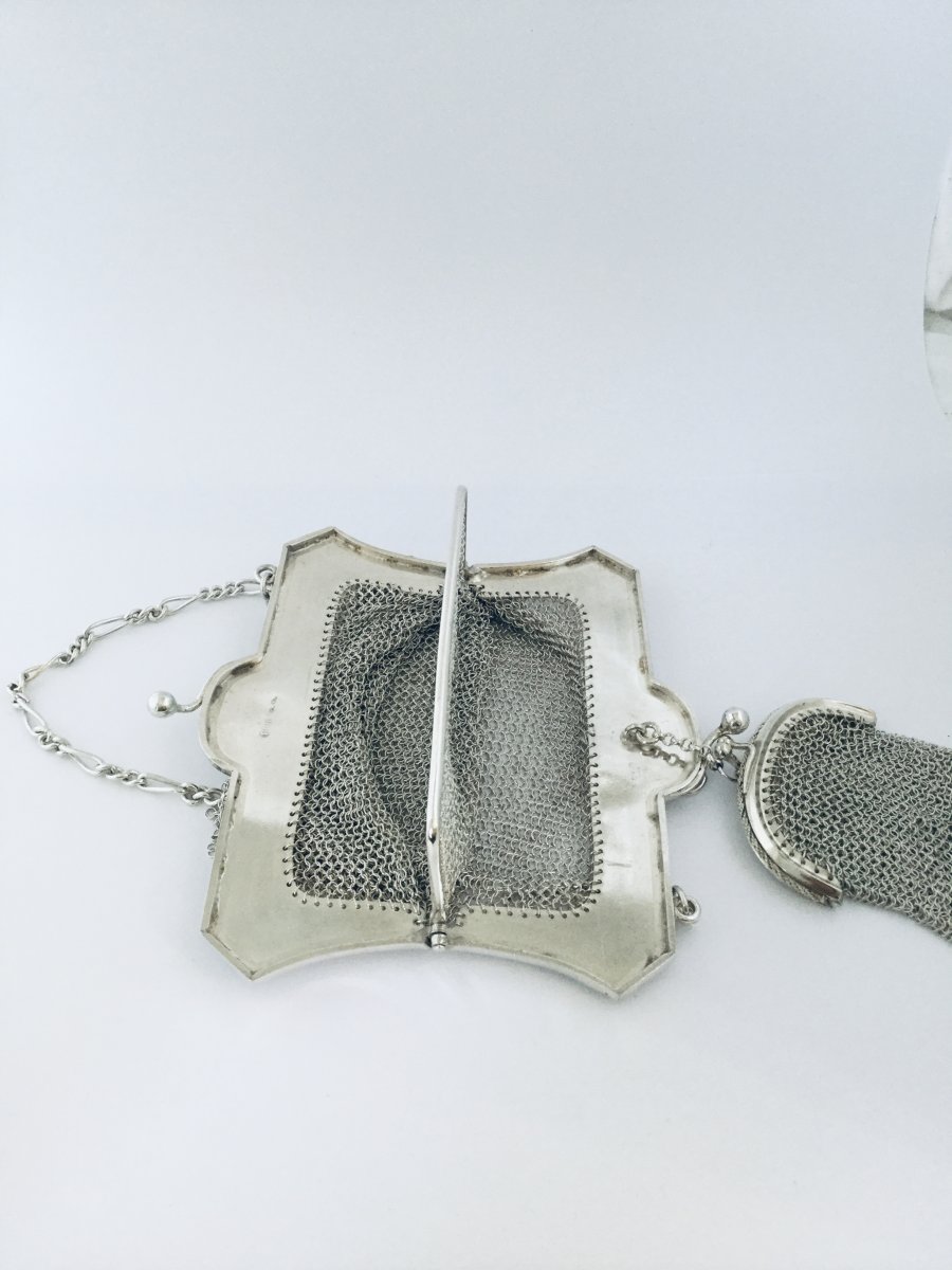 Silver Evening Bag With Its Coin Purse-photo-1