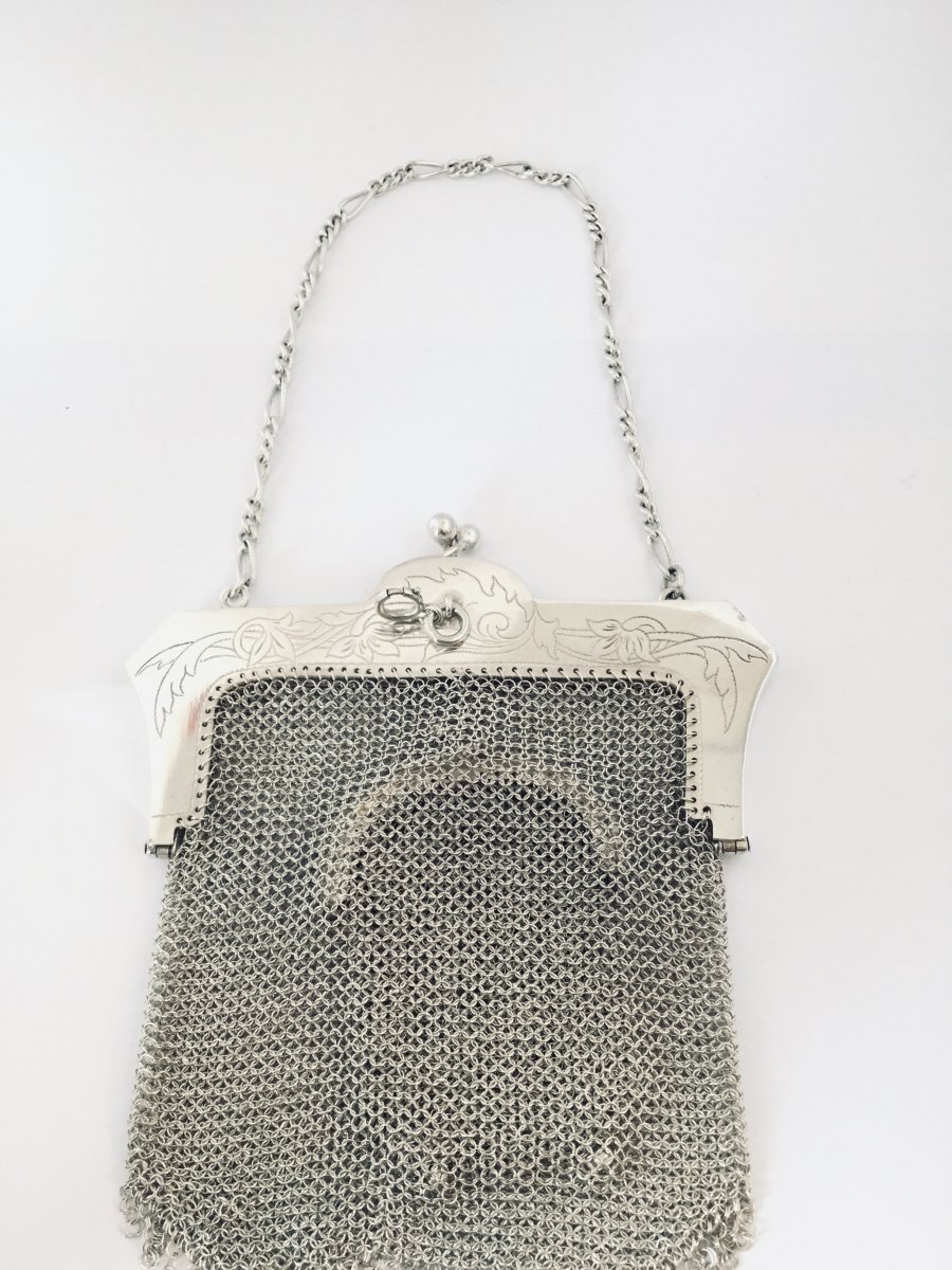 Silver Evening Bag With Its Coin Purse-photo-6