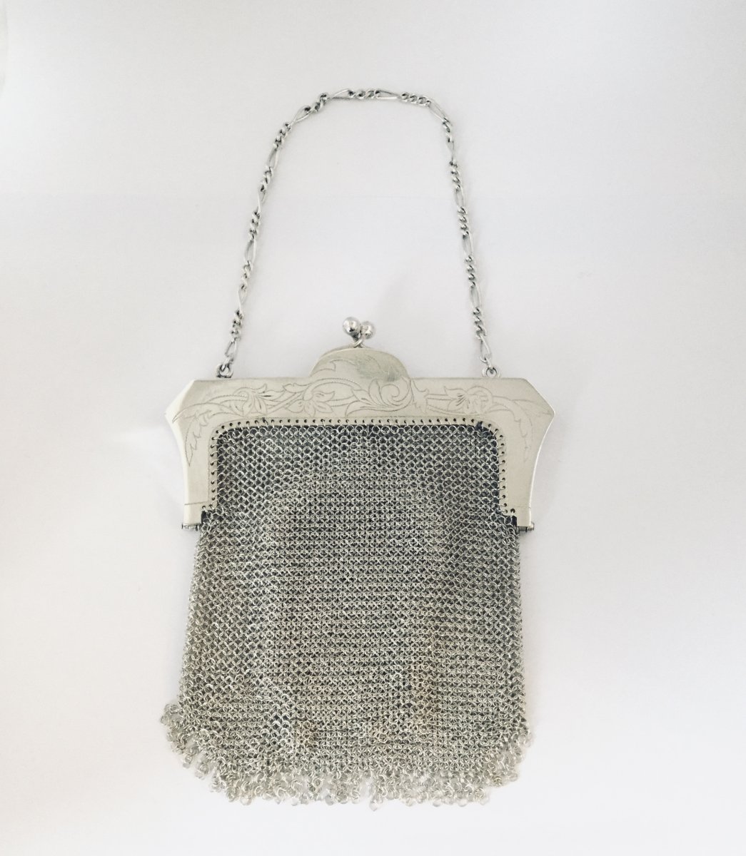 Silver Evening Bag With Its Coin Purse
