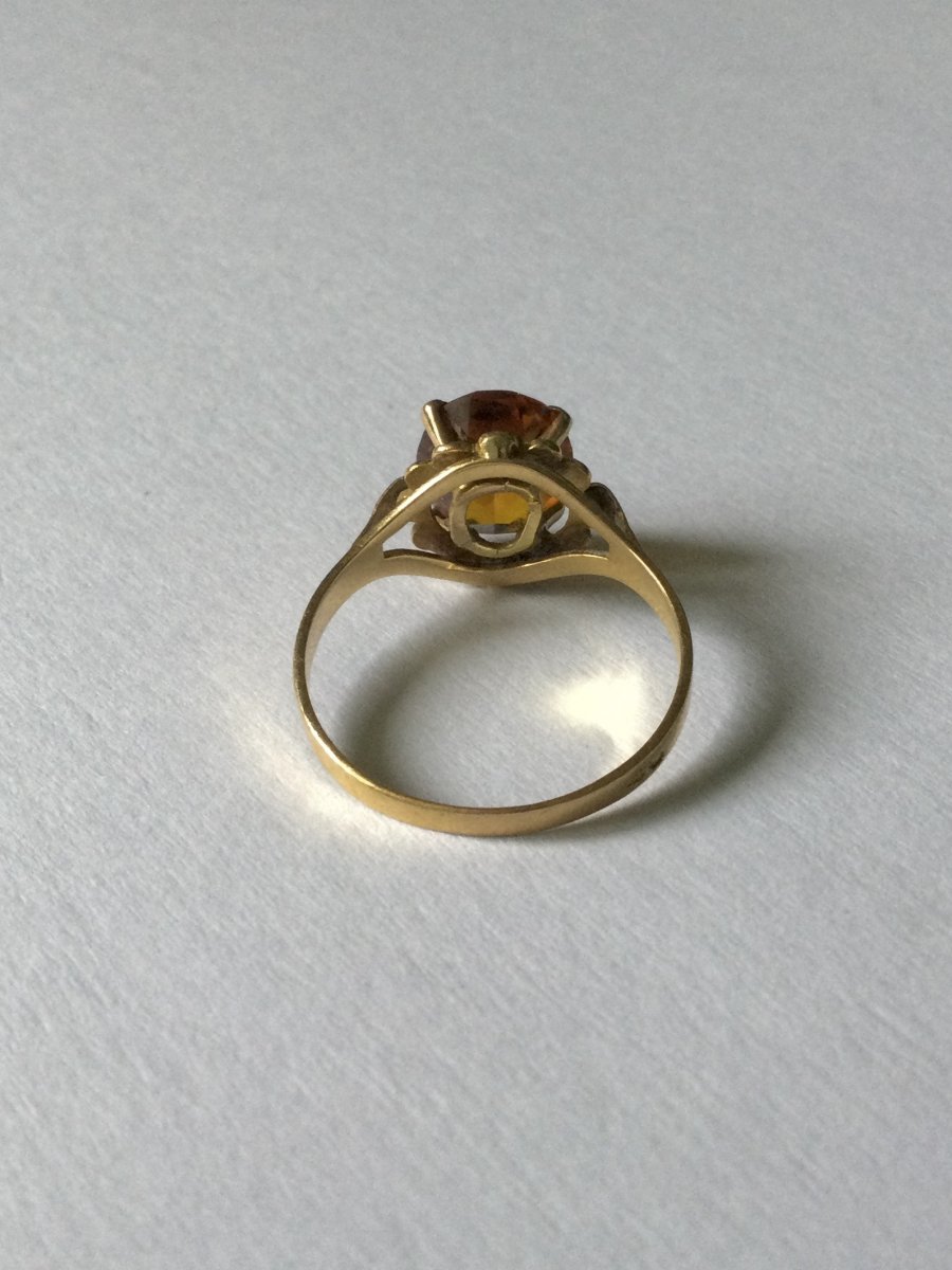 Bague En Or Jaune Et Citrine -photo-4