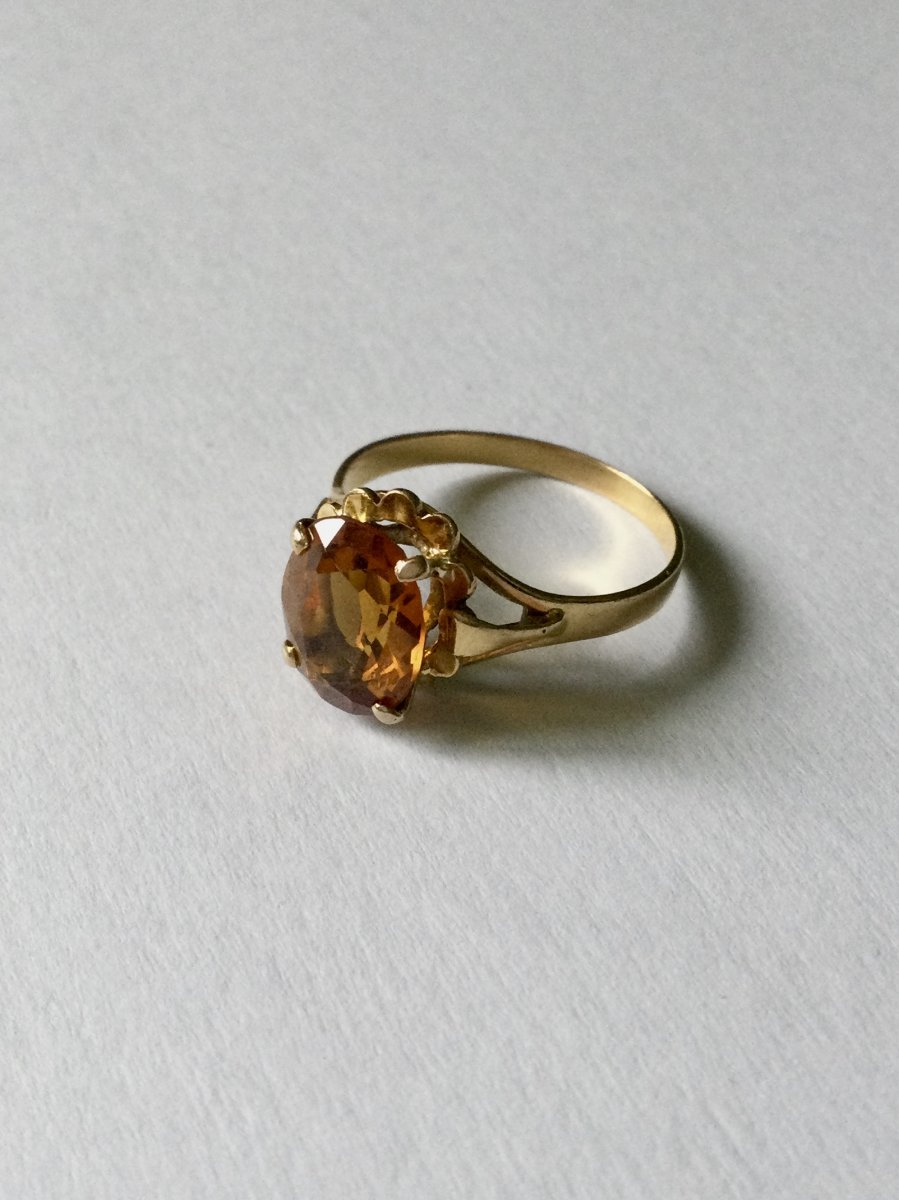 Yellow Gold And Citrine Ring-photo-5
