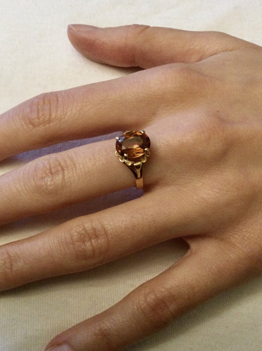 Bague En Or Jaune Et Citrine -photo-7