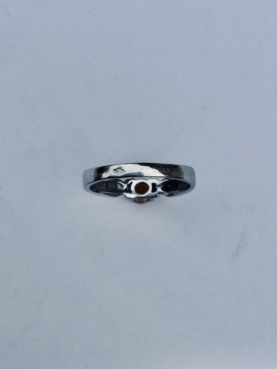 White Gold Diamond And Citrine Ring-photo-2