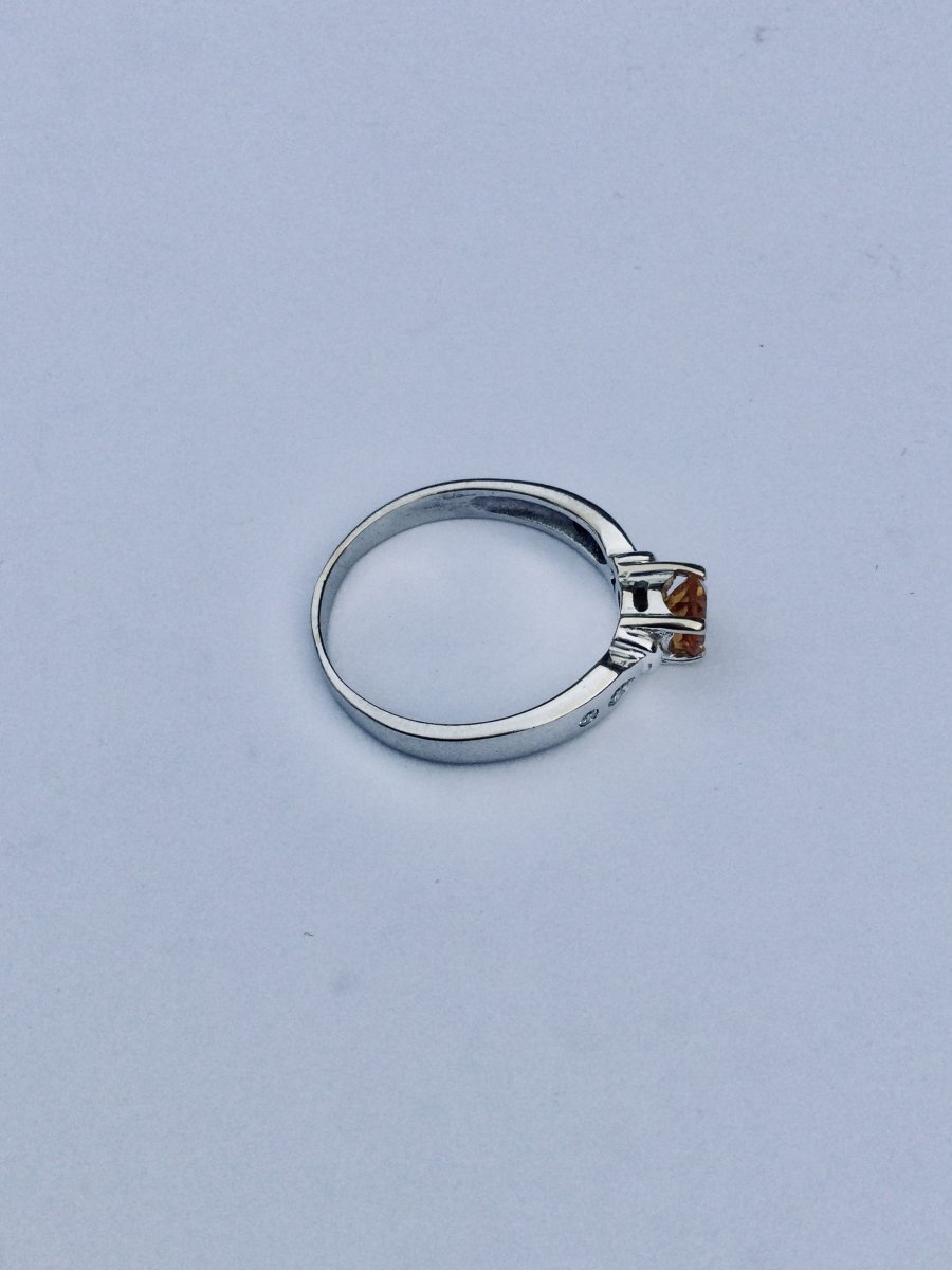 White Gold Diamond And Citrine Ring-photo-3