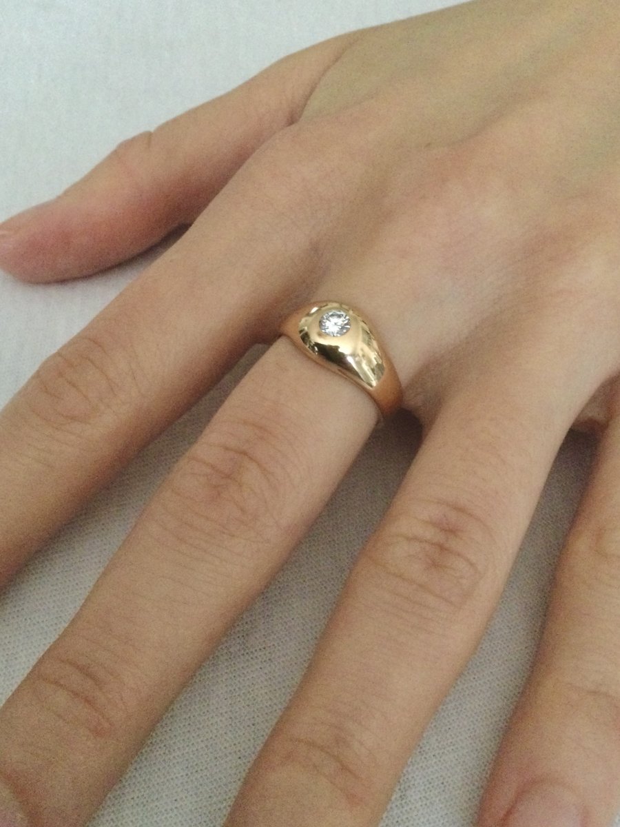Diamond Dome Ring In Gold-photo-7