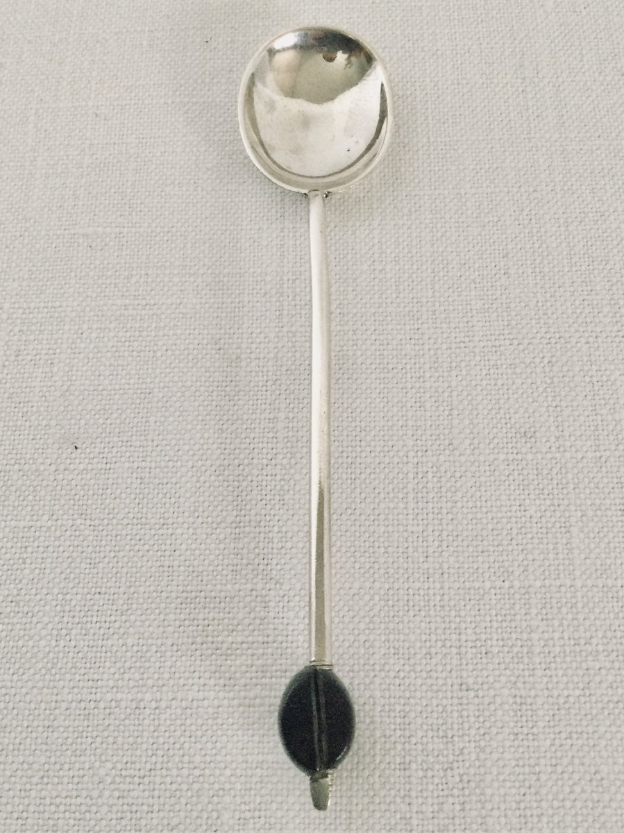 6 Mocha Spoons In Sterling Silver-photo-4