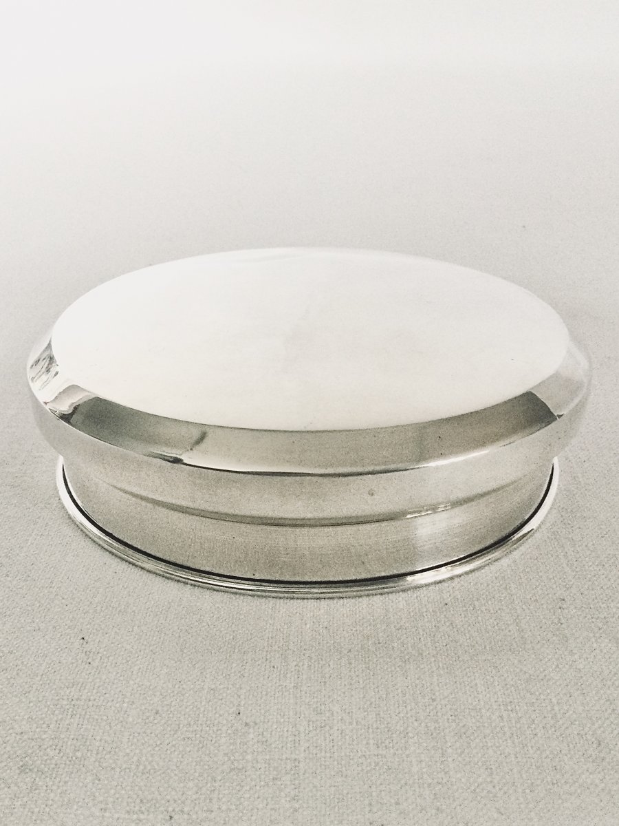 Tetard Frères - Tobacco Pot In Silver And Porcelain-photo-5