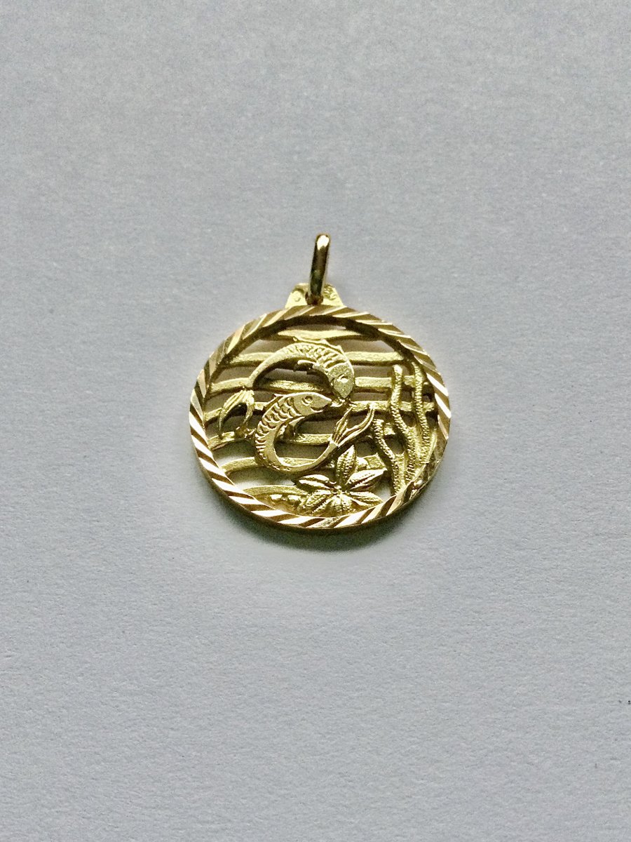 Art Nouveau Gold Fish Medal