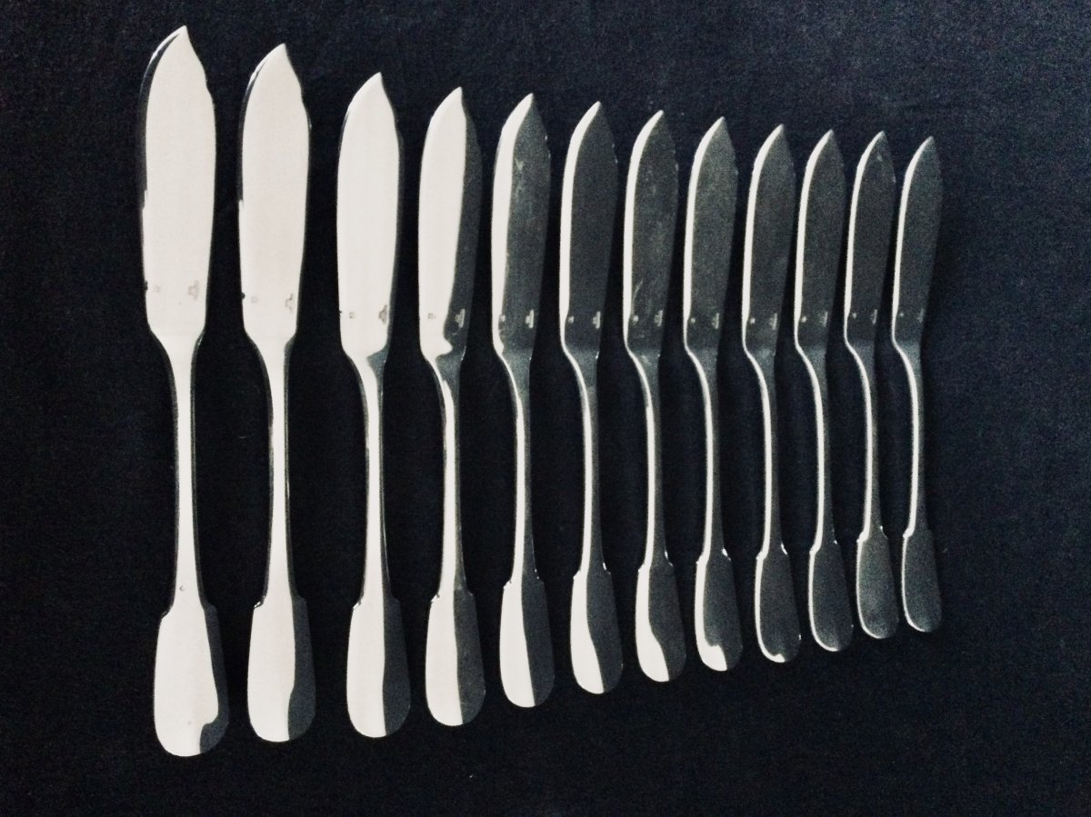 12 Christofle Fish Cutlery Cluny Model-photo-2