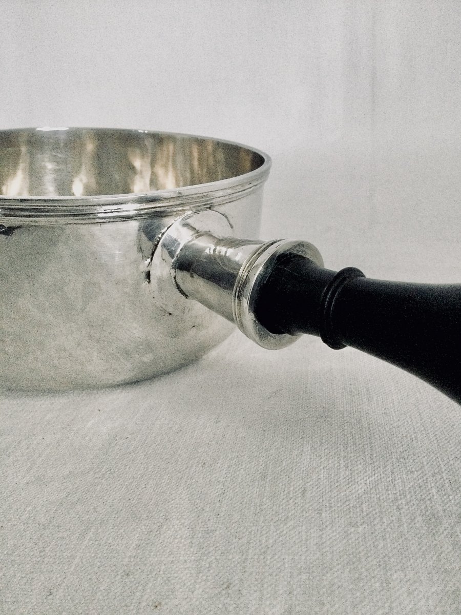 Saucepan In Silver And Ebony 19th Century-photo-4