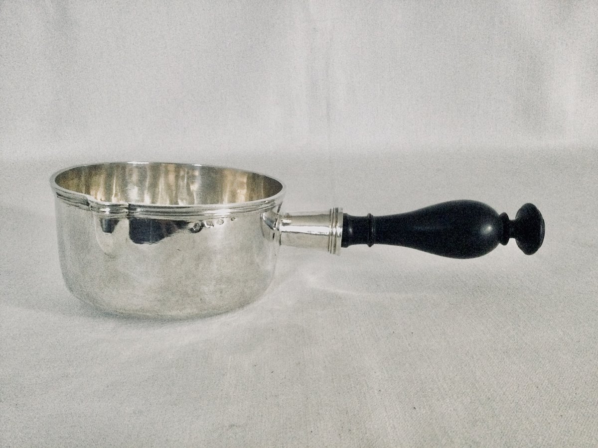 Saucepan In Silver And Ebony 19th Century