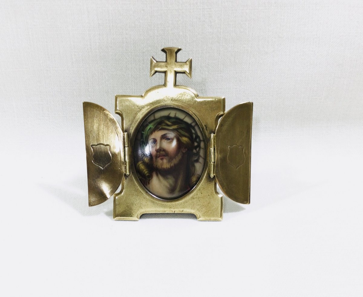 Bronze And Porcelain Reliquary-photo-3