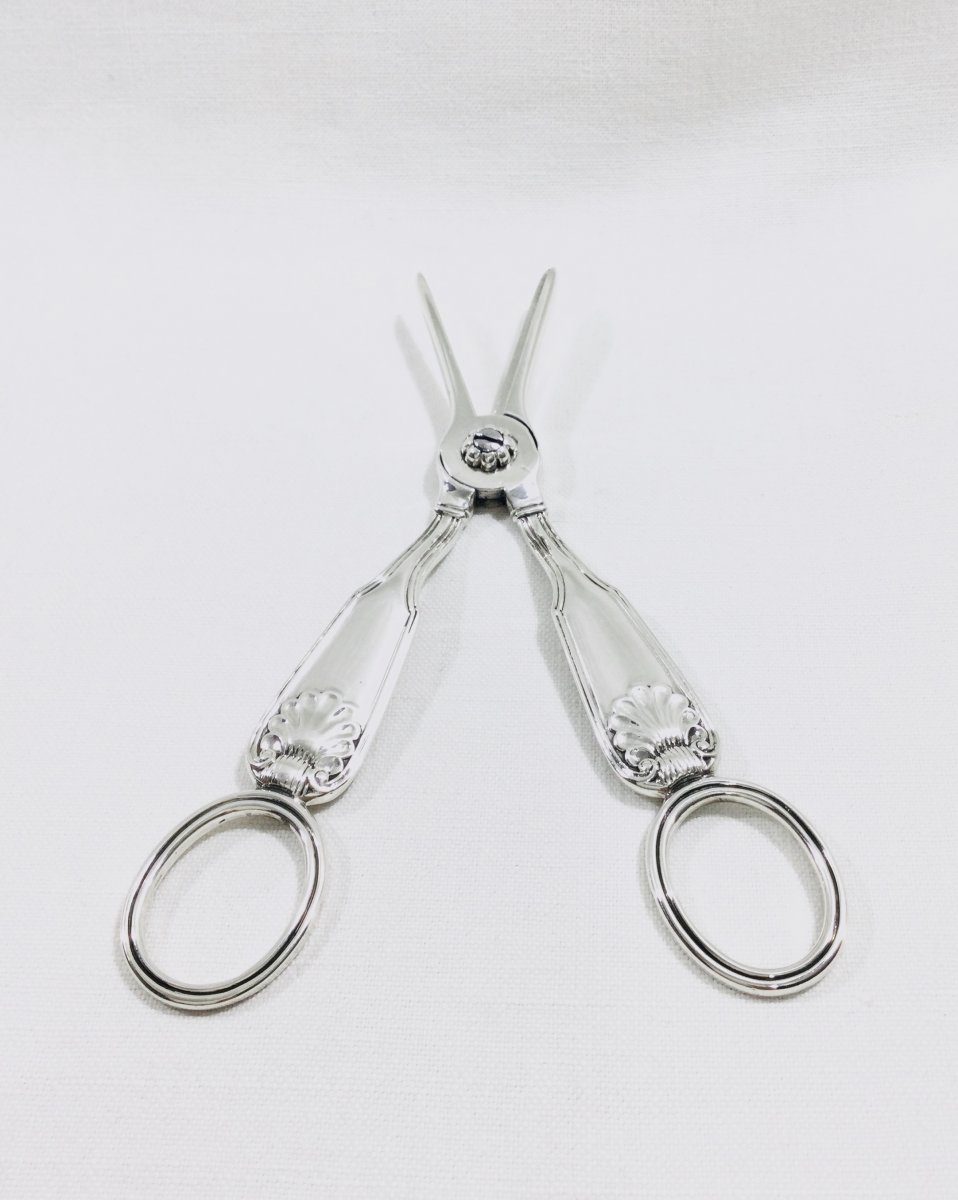 England - Sterling Silver Grape Scissors With A Crest-photo-3