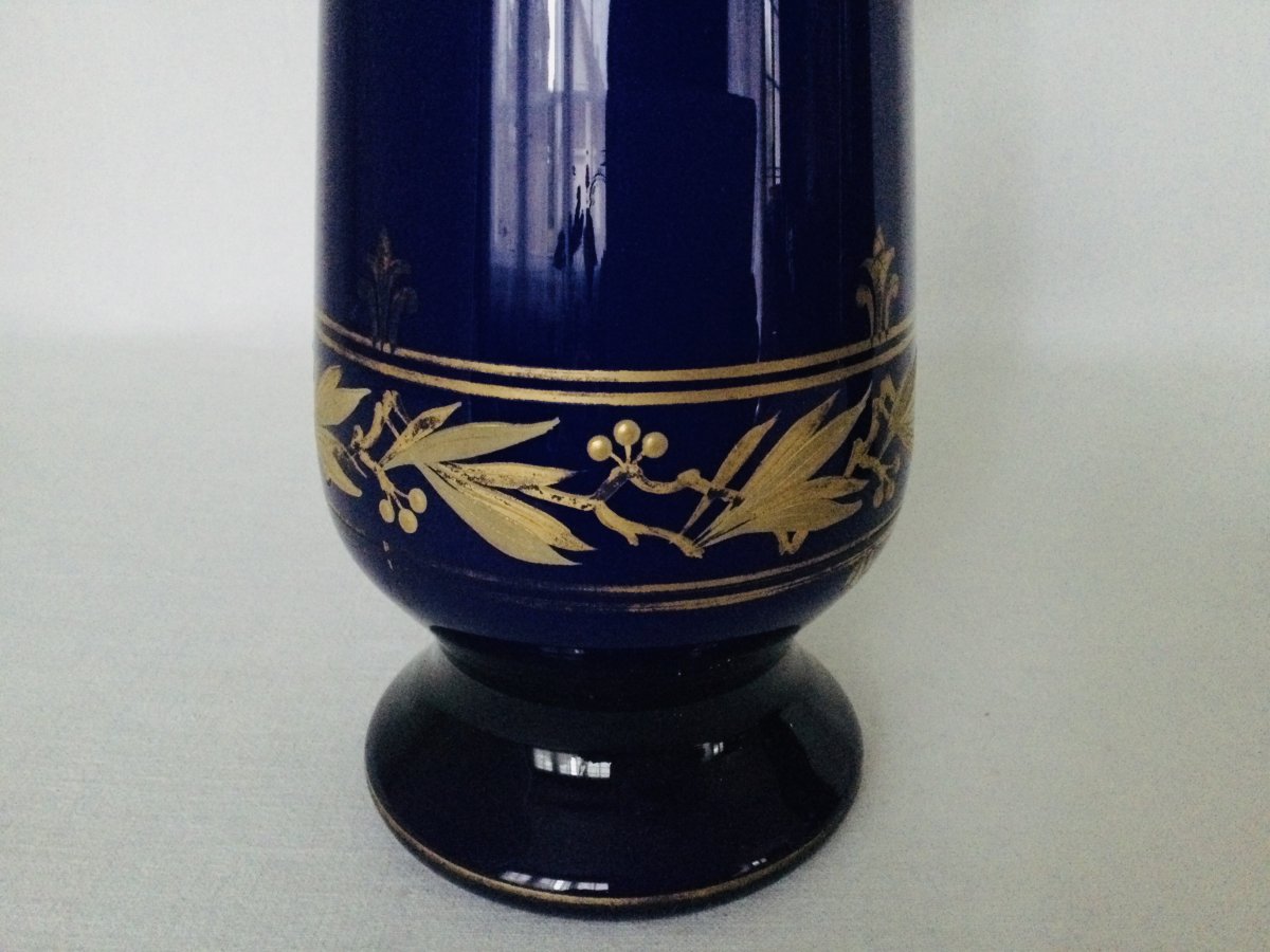Paire De Vases bleus Napoléon III-photo-5