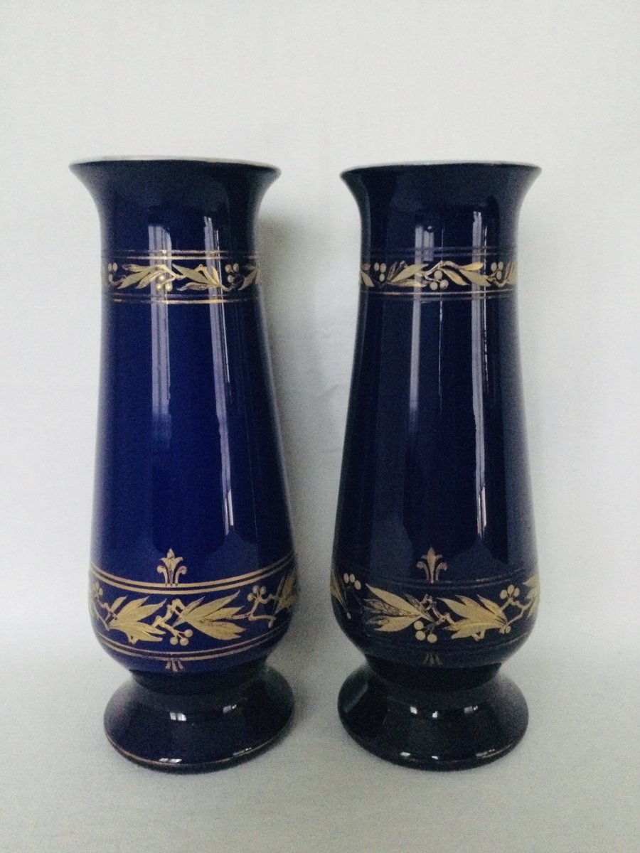 Paire De Vases bleus Napoléon III