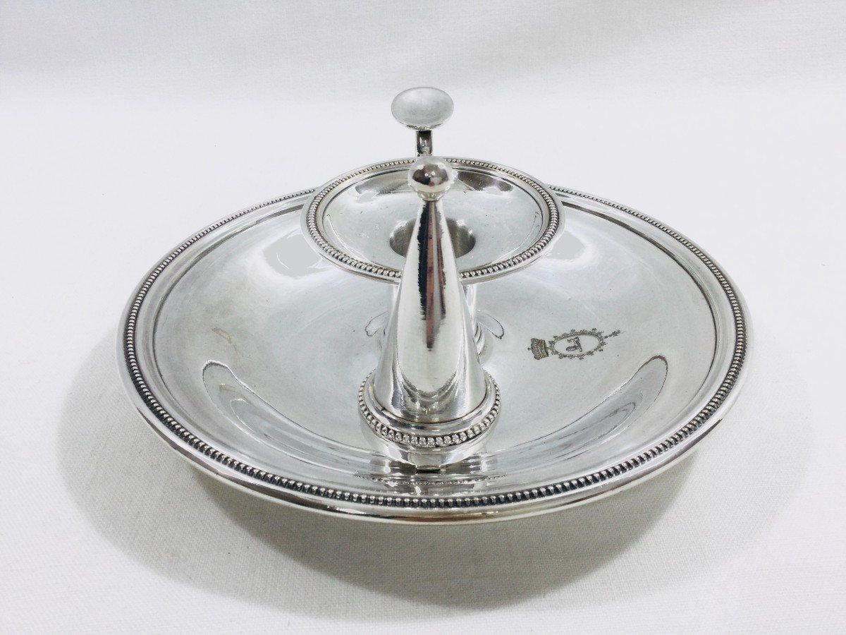 Christofle -  Silverplated Candle Holder-photo-4