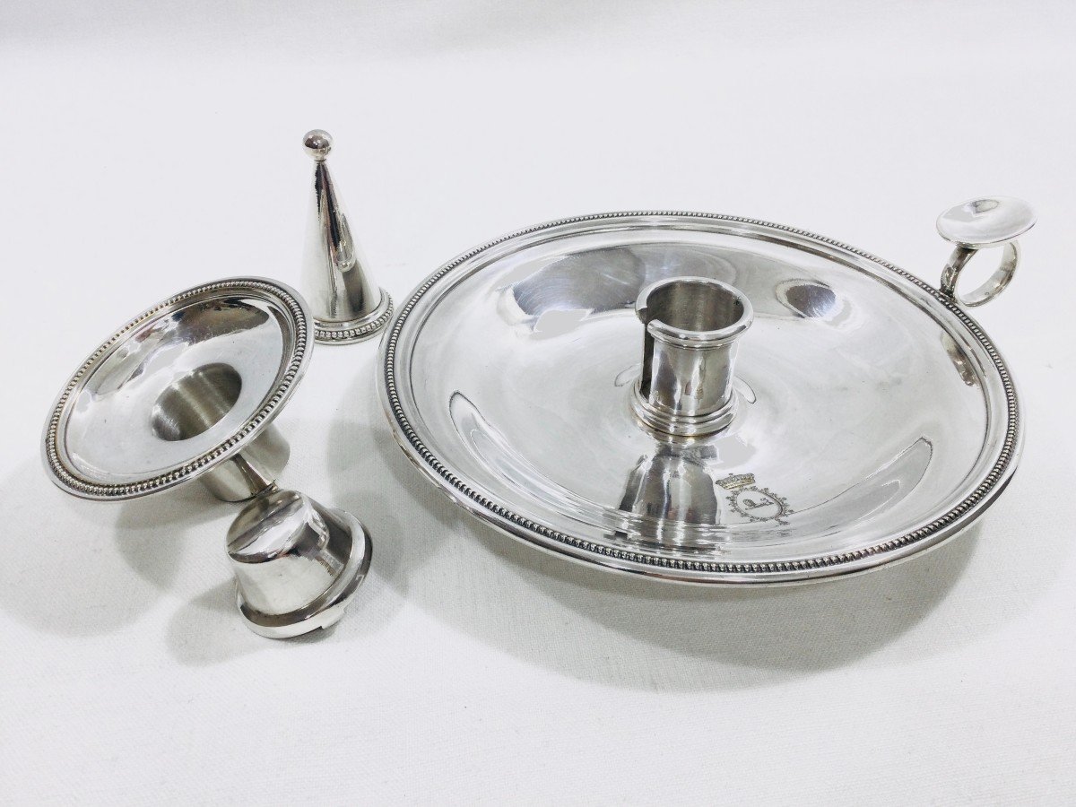 Christofle -  Silverplated Candle Holder-photo-3