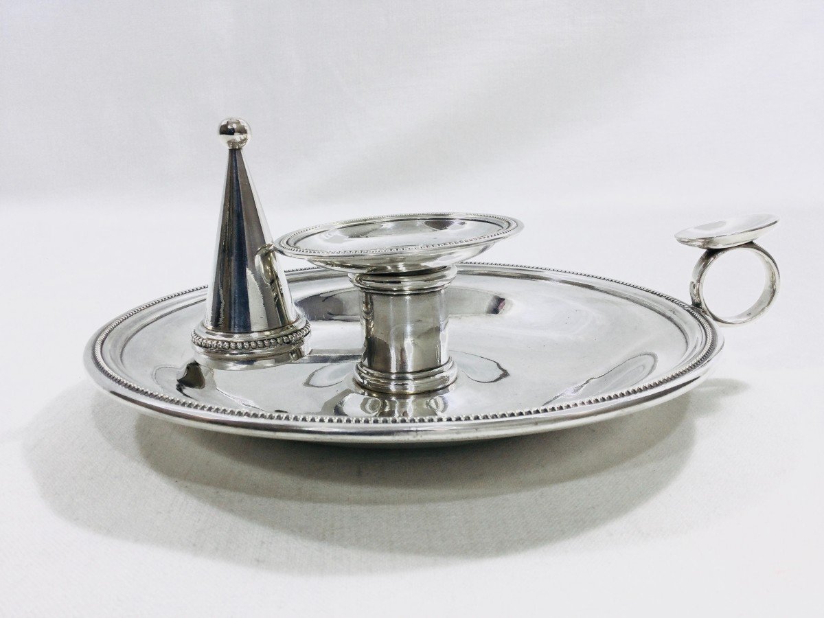 Christofle -  Silverplated Candle Holder-photo-8