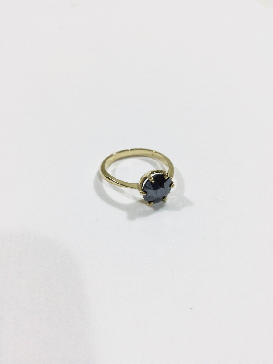 Gold And Hematite Ring-photo-2