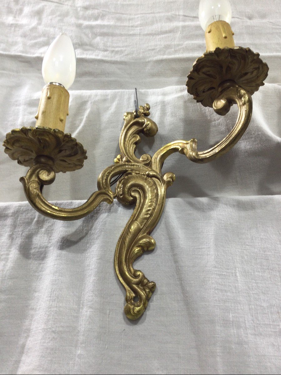 Paire d'Appliques En Bronze Style Louis XV-photo-5