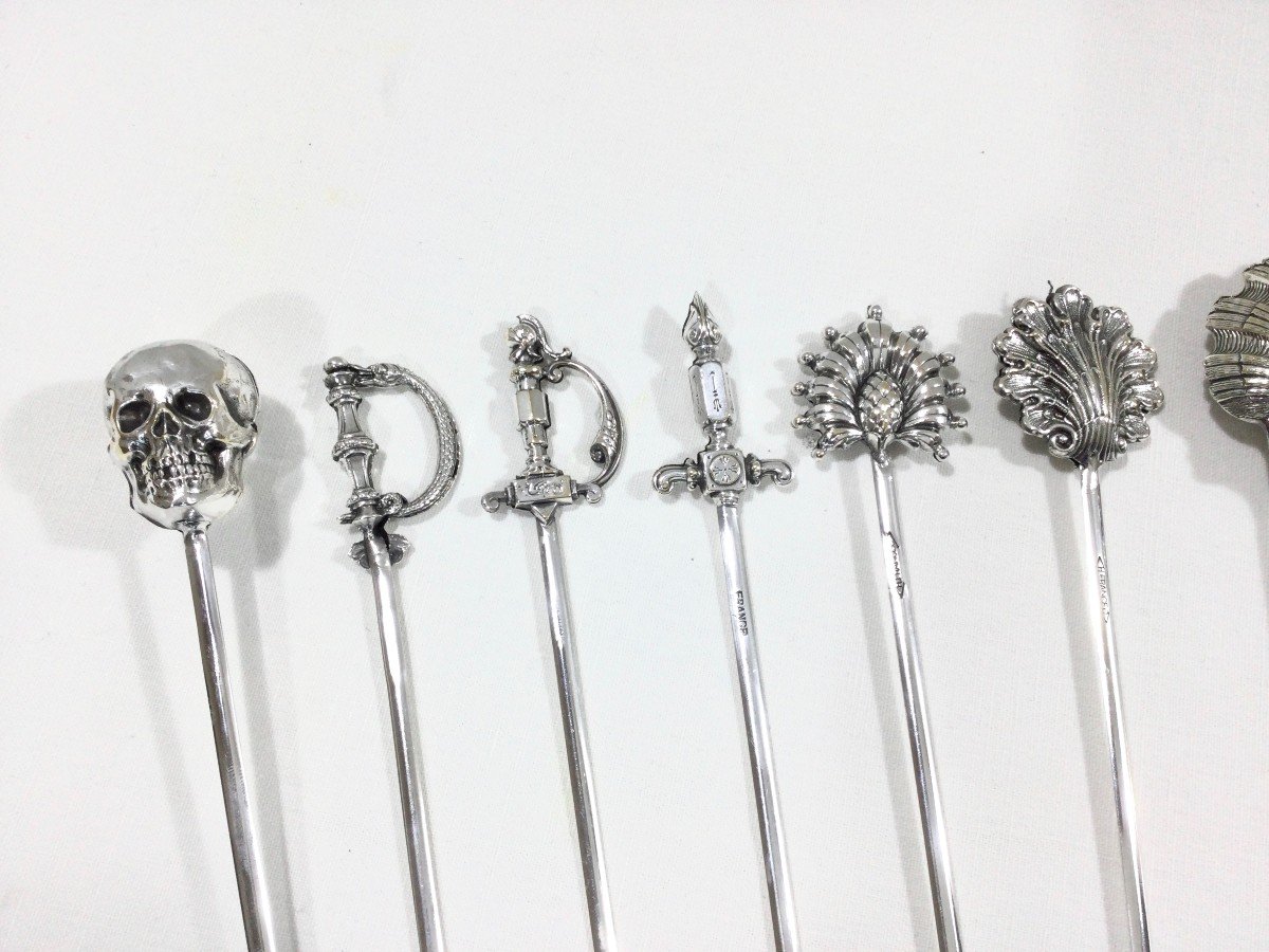Series Of 11 Silver Metal Atelets-photo-3