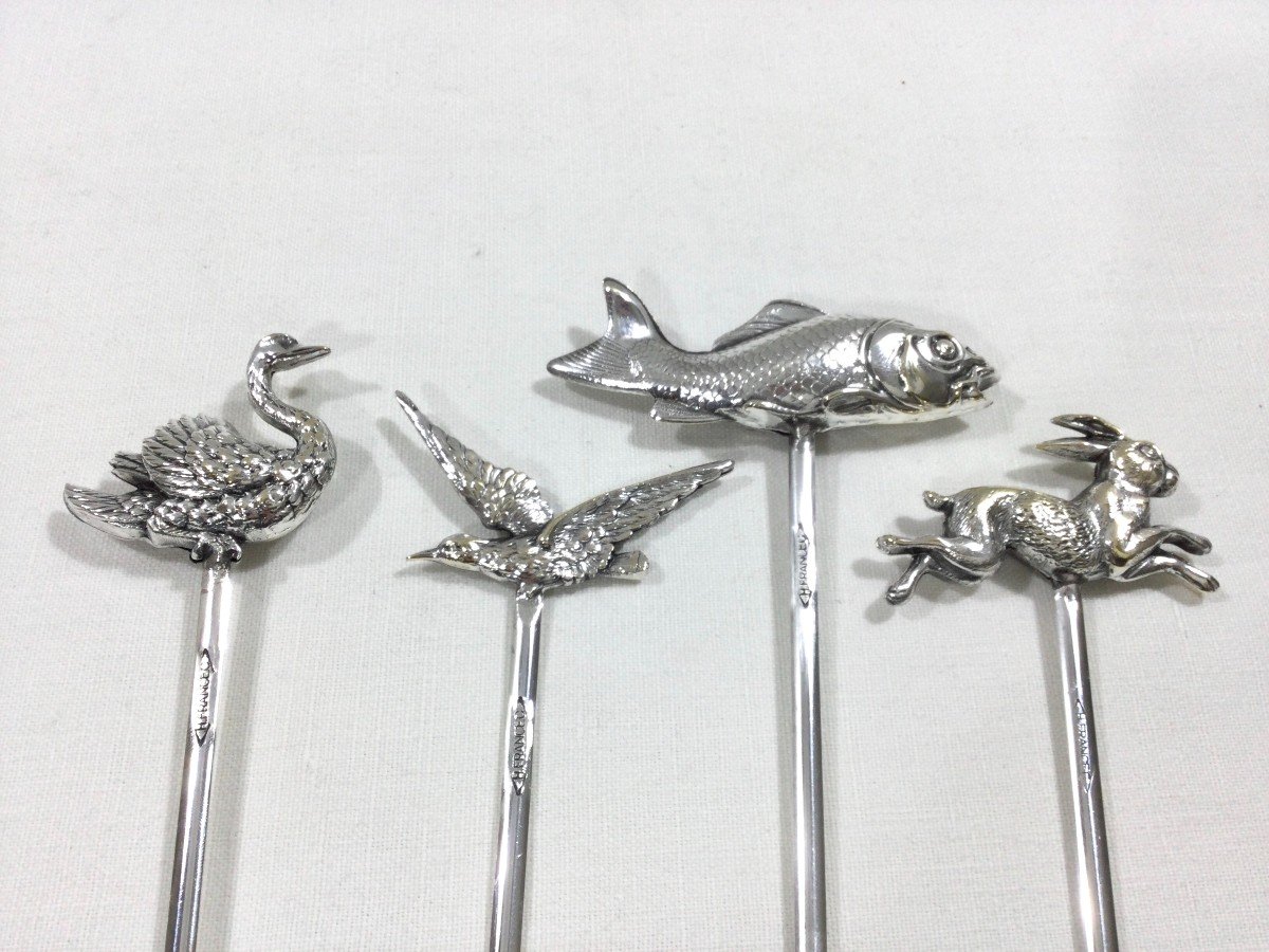 Series Of 11 Silver Metal Atelets-photo-2