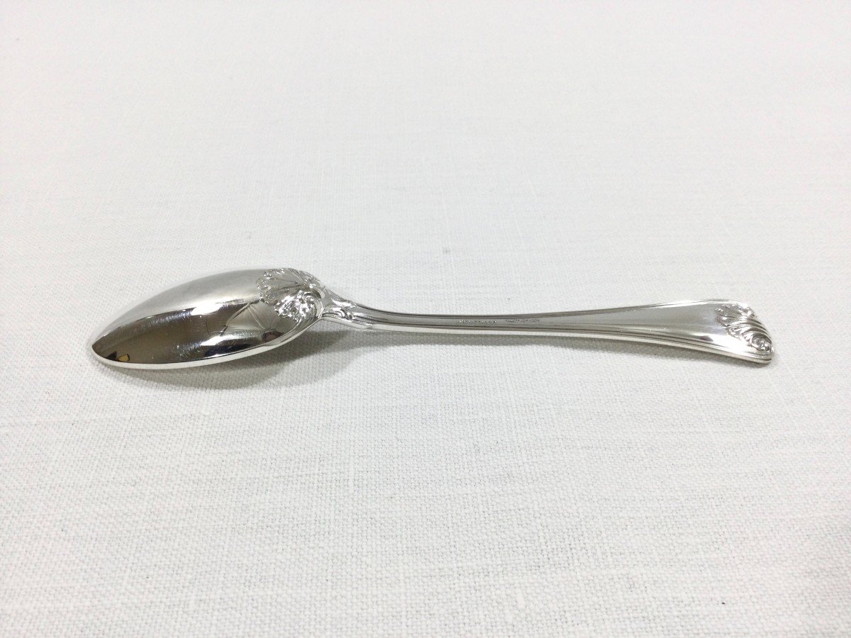 12 Silver Shell Teaspoons-photo-6