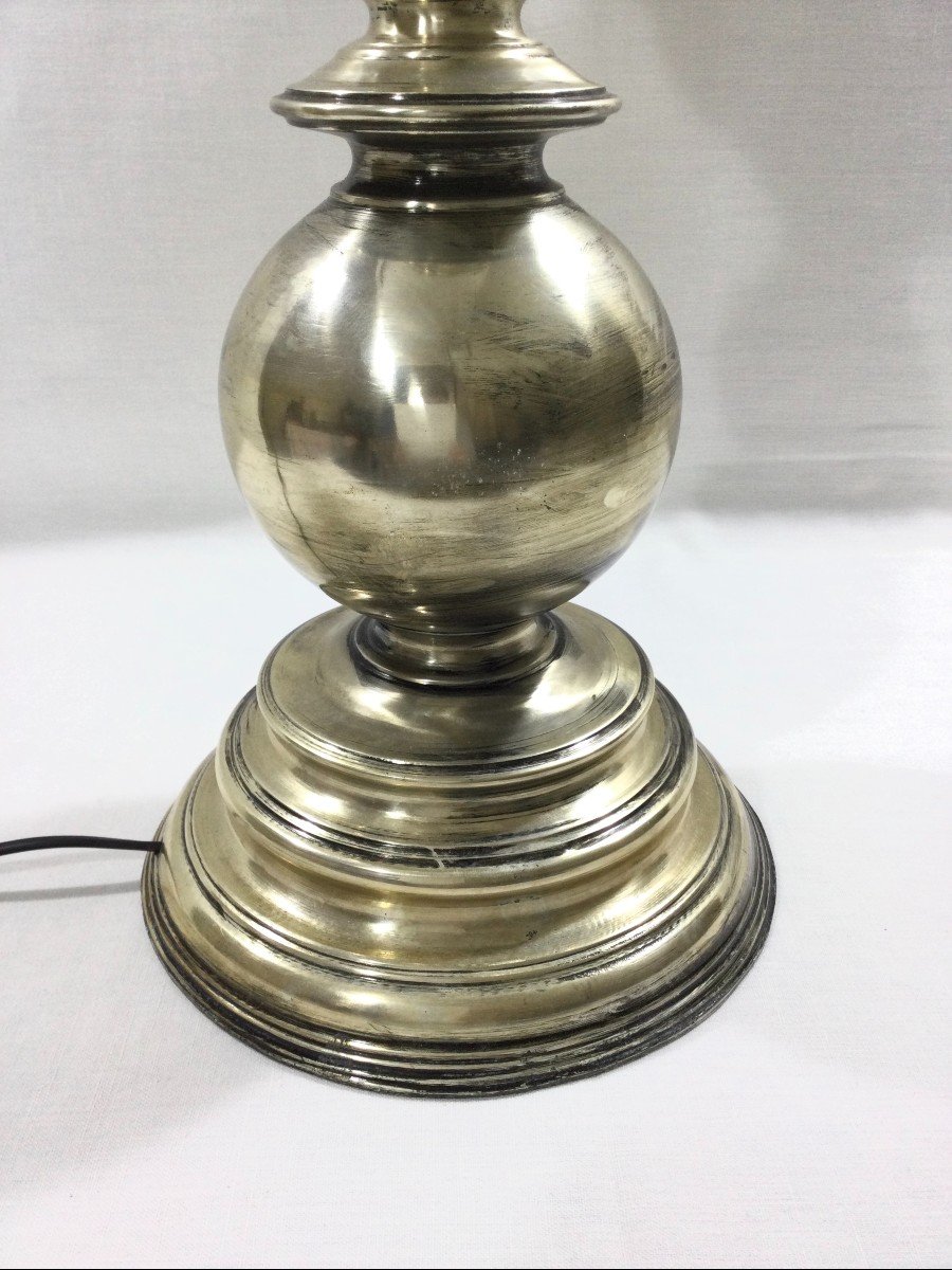 Lamp Base In Silver Bronze-photo-1