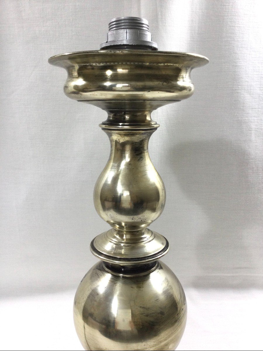 Lamp Base In Silver Bronze-photo-2