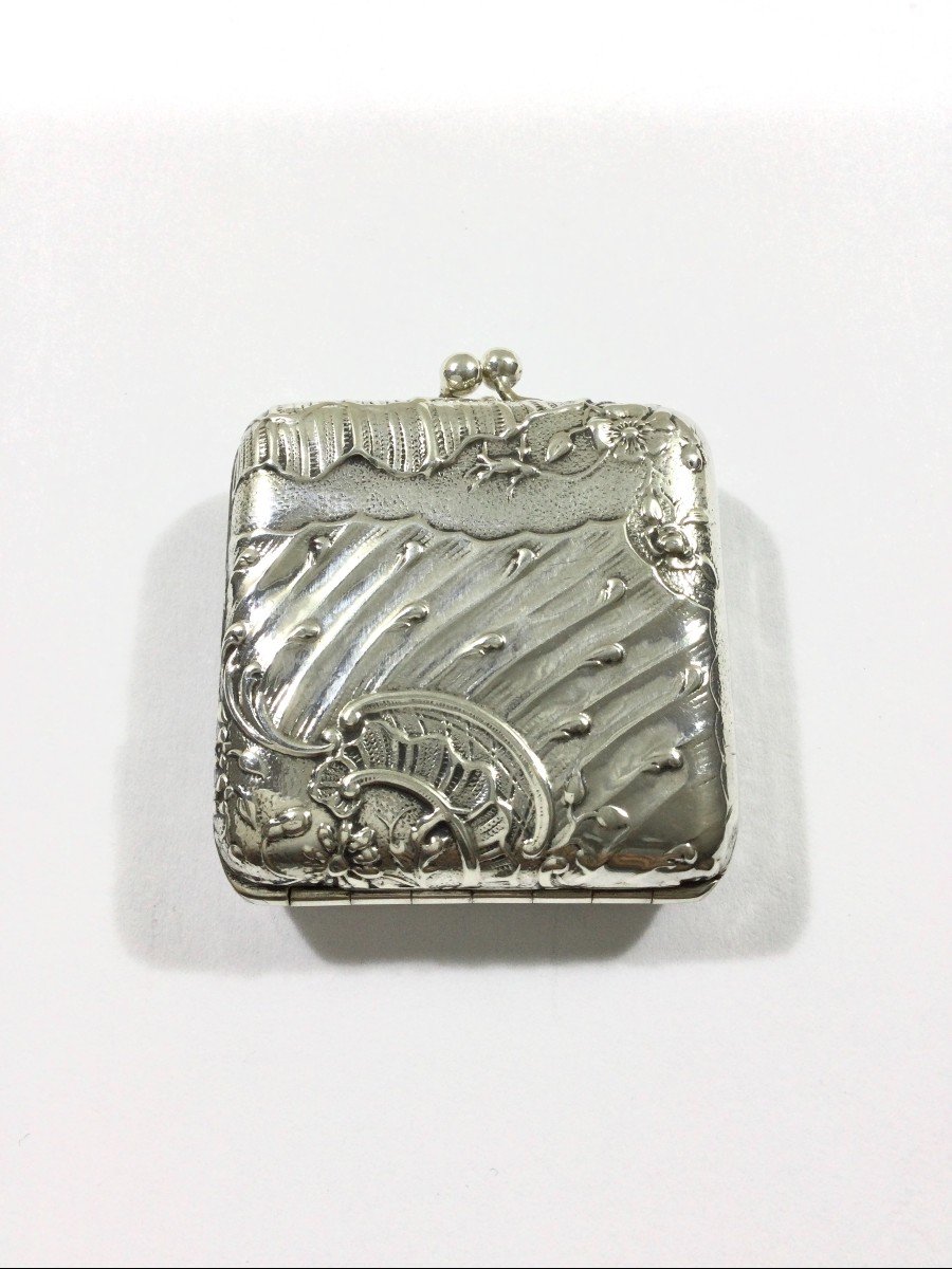 Hand Faced Pill Box In Silver-photo-4